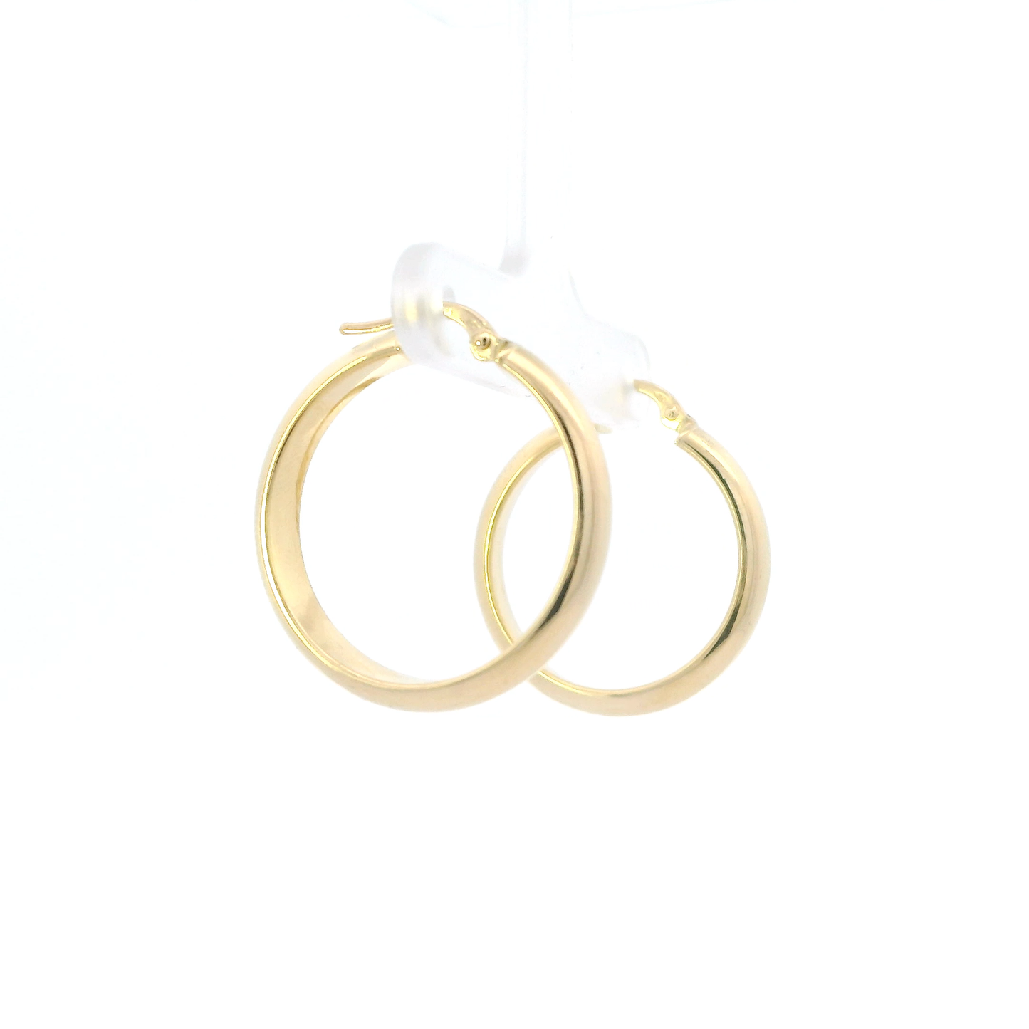 18K Yellow Gold Oval Hoop Earrings