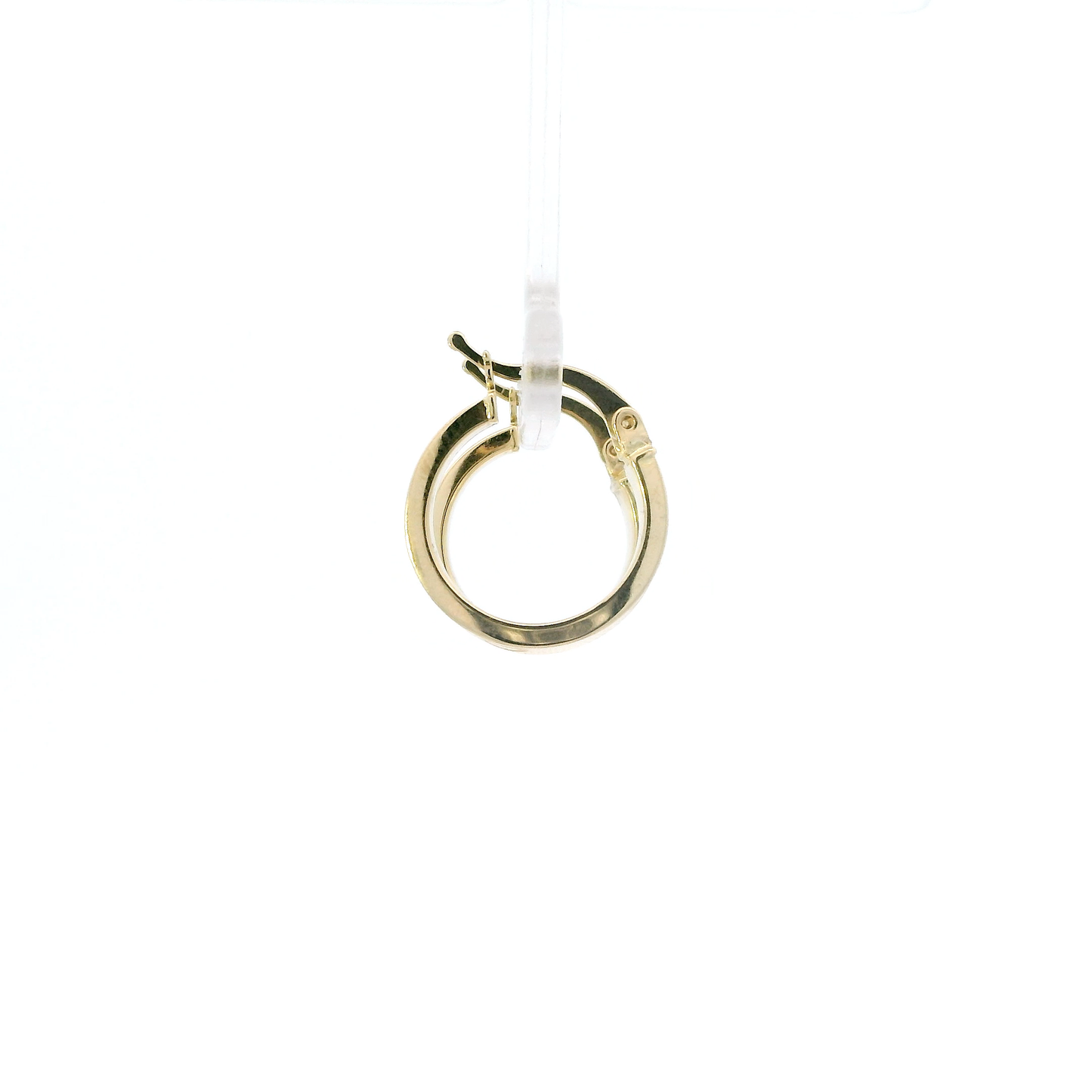 18K Yellow Gold Screw Design Hoop Earrings