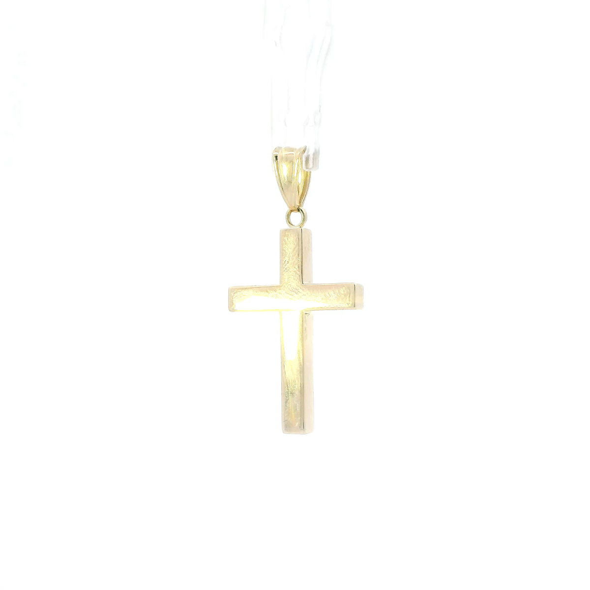 14K Yellow Gold Hollow Plain Cross Pendant