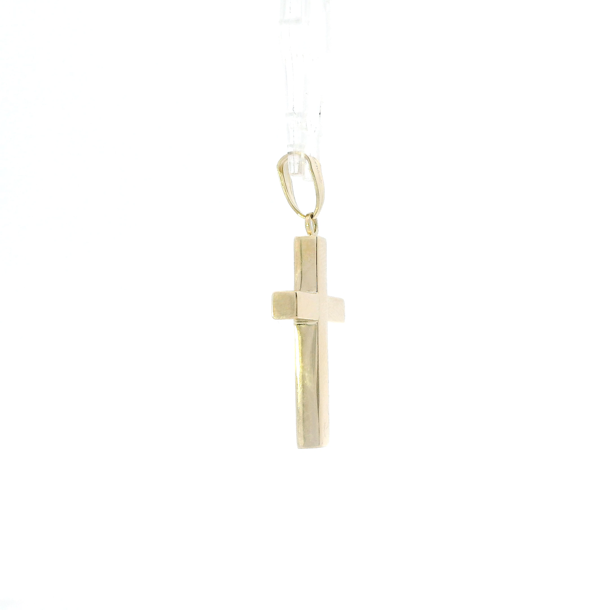 14K Yellow Gold Hollow Plain Cross Pendant