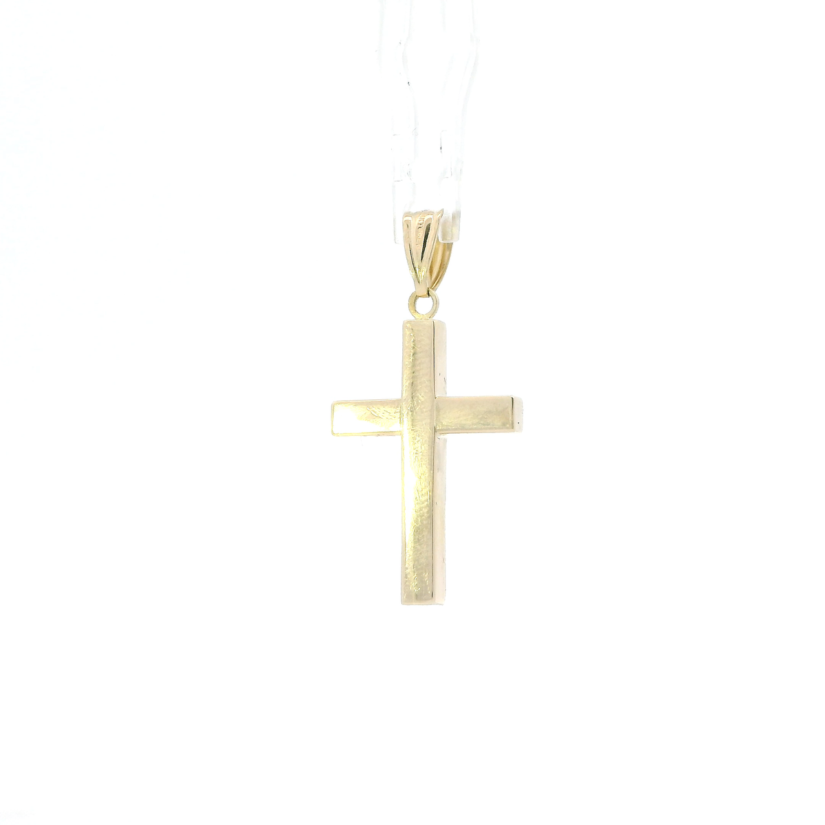 14K Yellow Gold Hollow Plain Cross Pendant