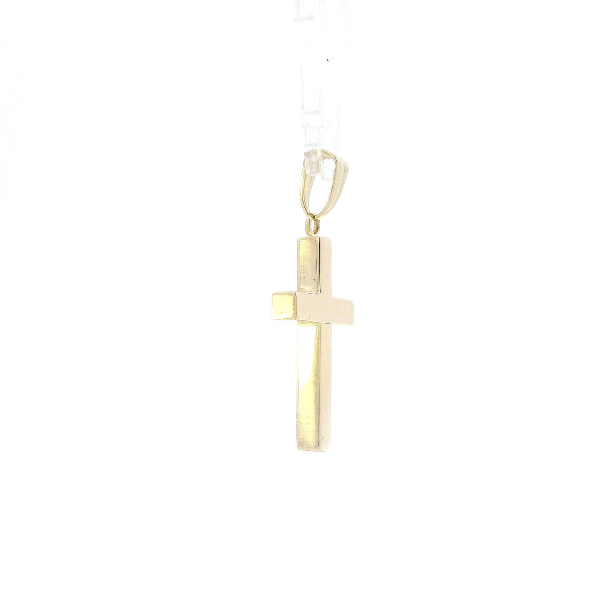 14K Yellow Gold Hollow Plain Cross Pendant