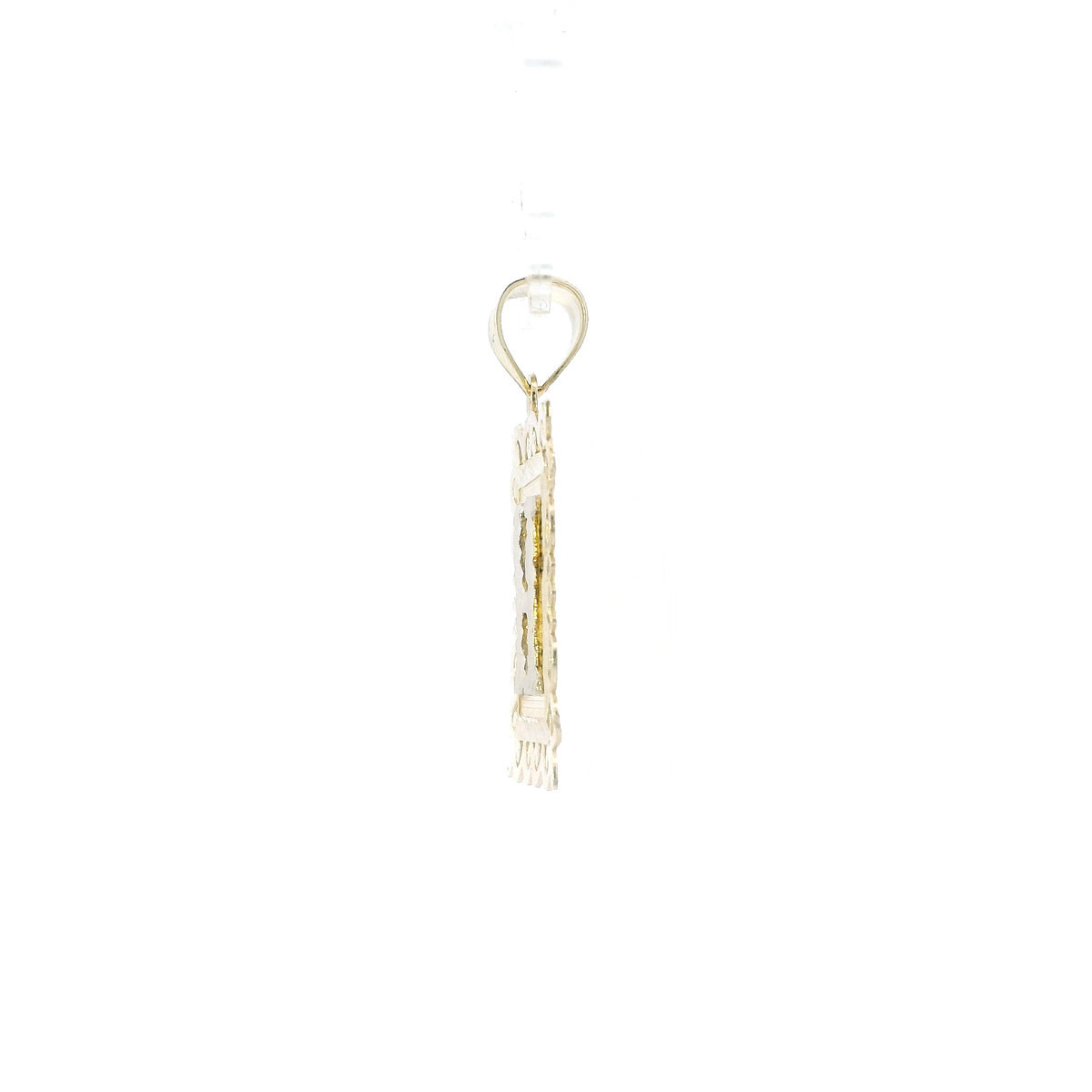 10K Yellow Gold Letter "H" Square Pendant
