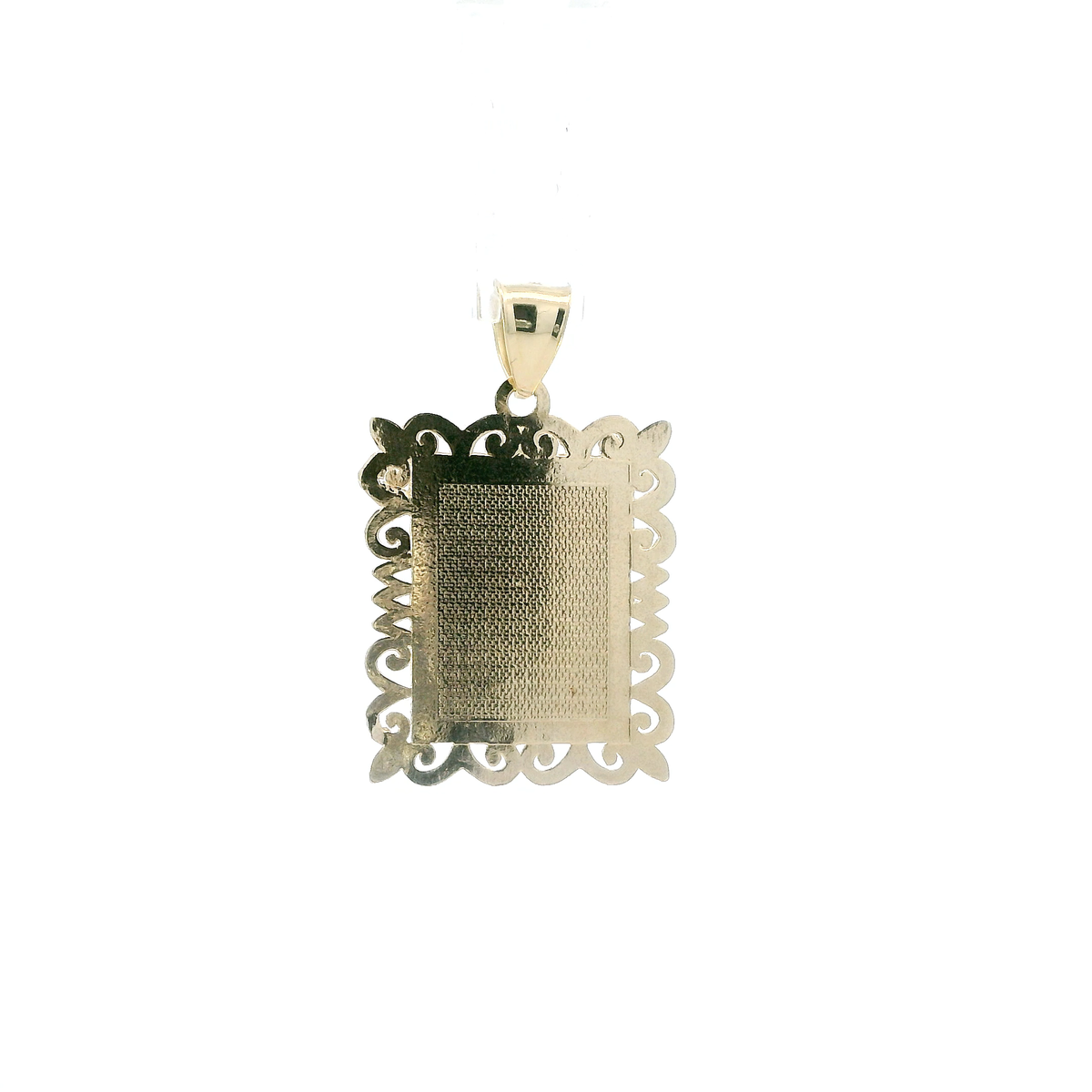 10K Yellow Gold Letter "H" Square Pendant