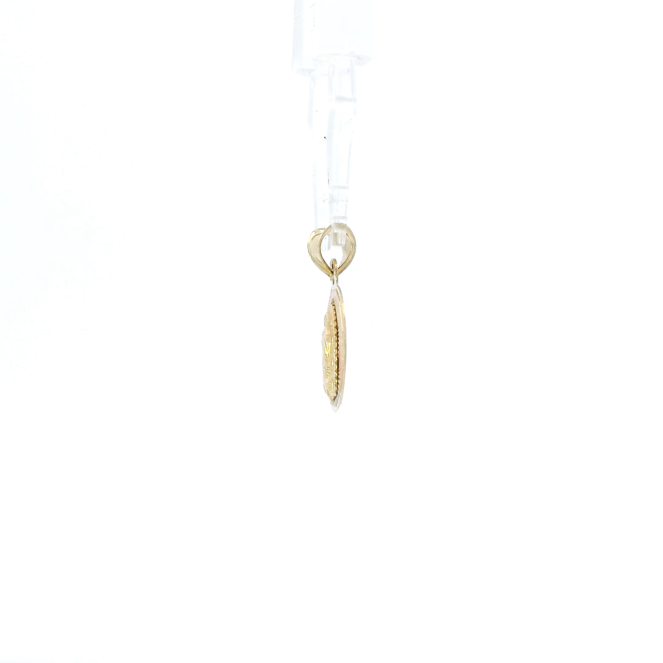 14K Tri Color Gold Round Religious Pendant