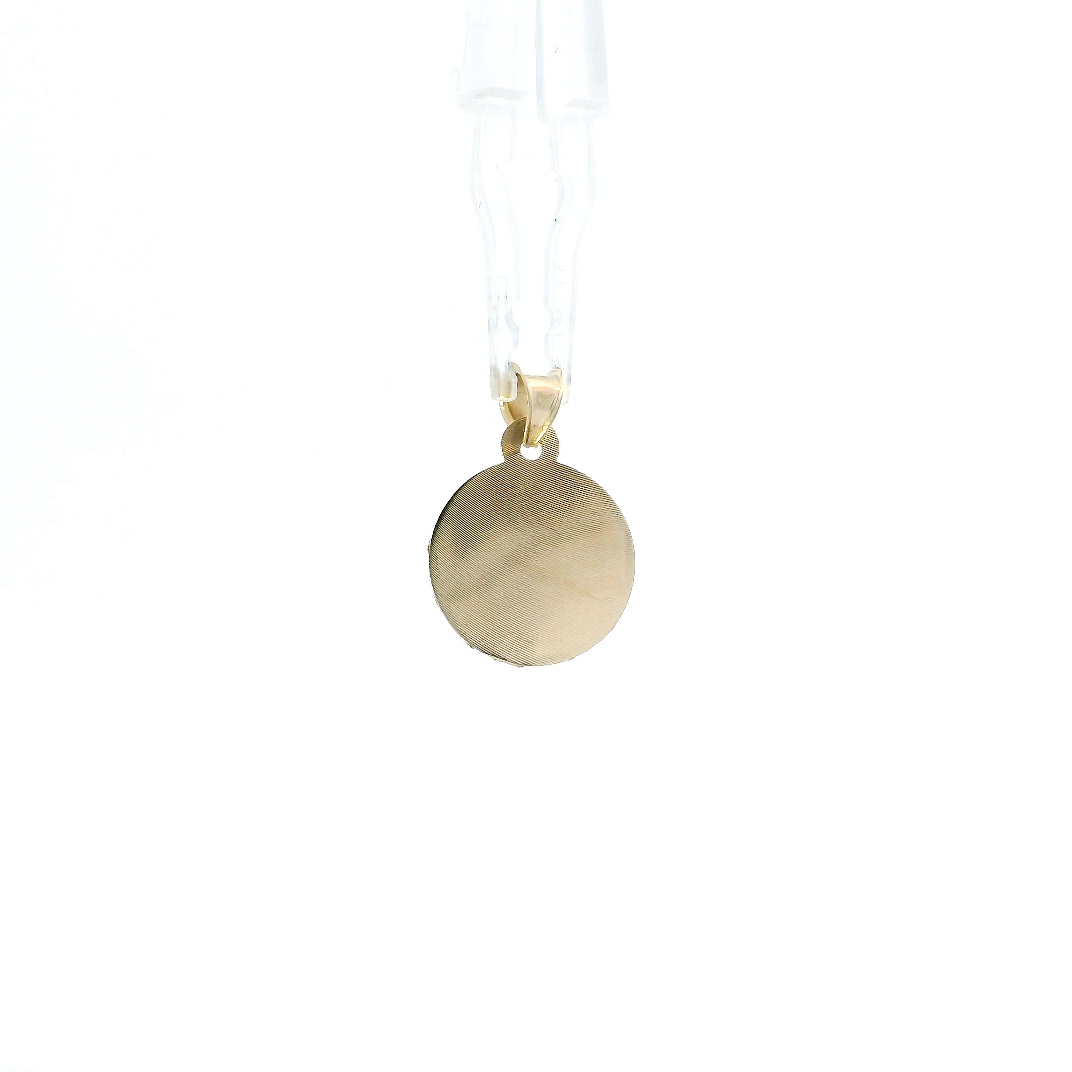 14K Tri Color Gold Round Religious Pendant