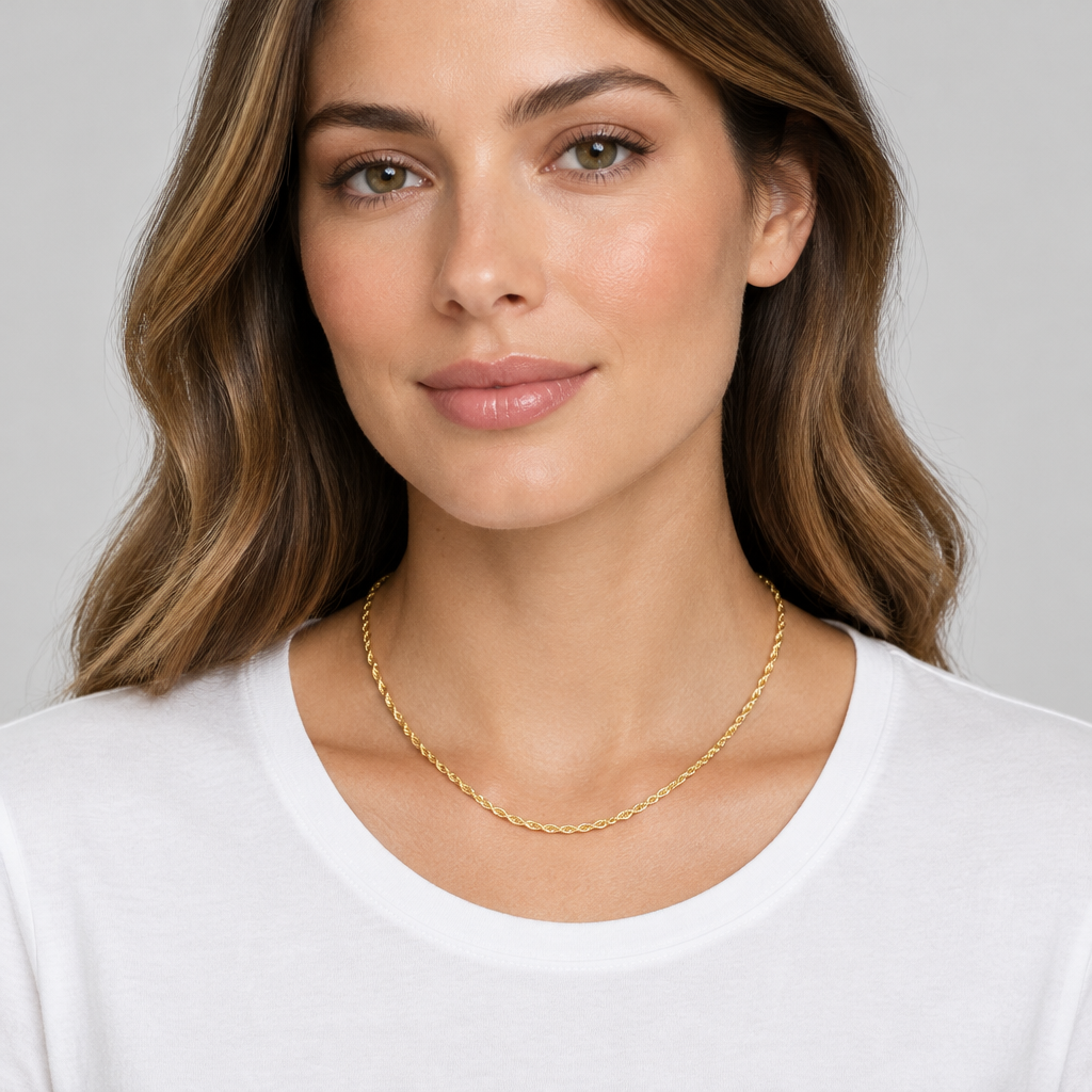 14K Yellow gold 22" Rope Chain