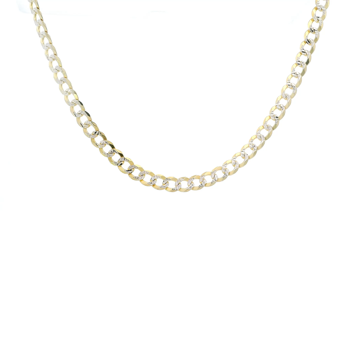 14K Yellow Gold 16" Diamond Cut Curb Chain