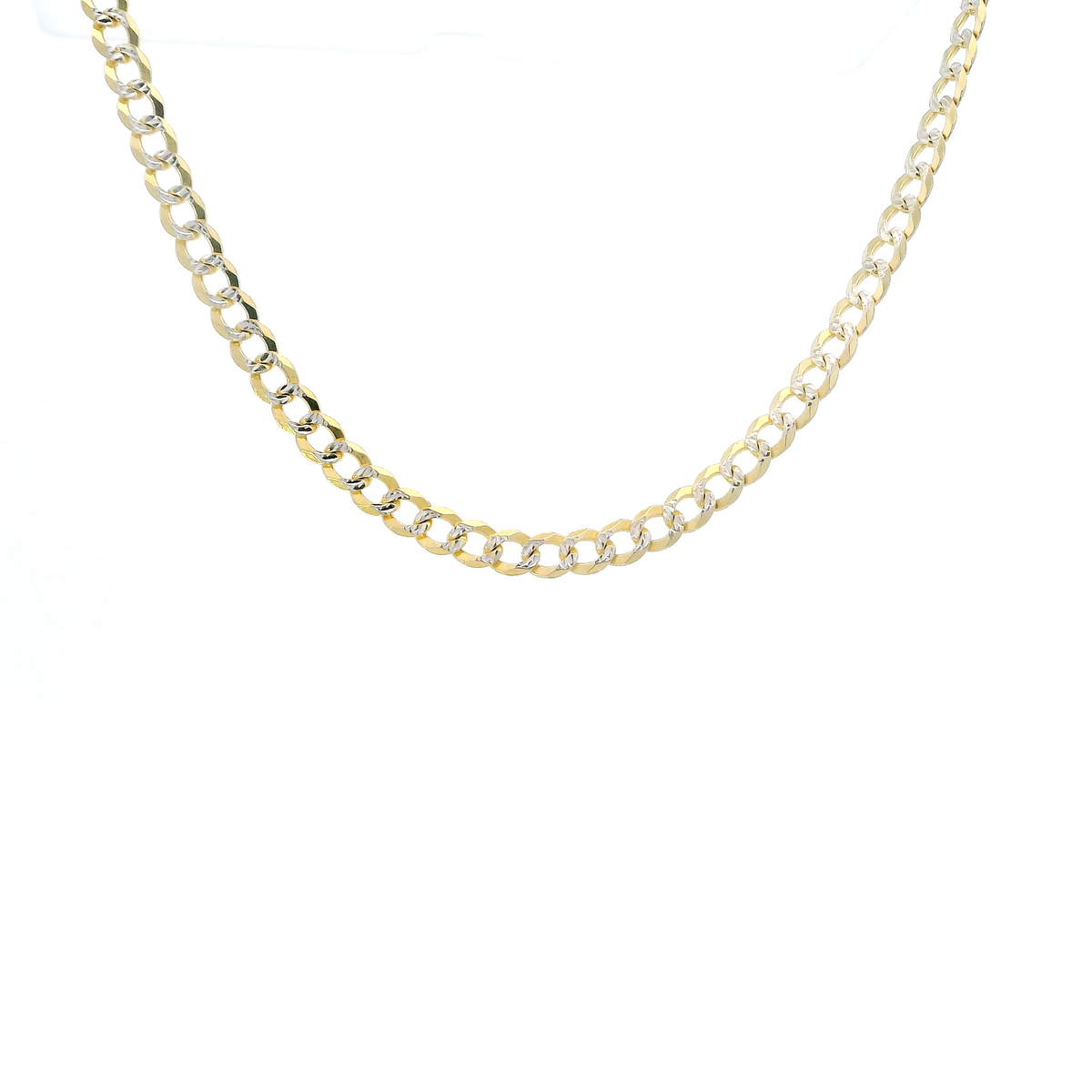 14K Yellow Gold 16" Diamond Cut Curb Chain
