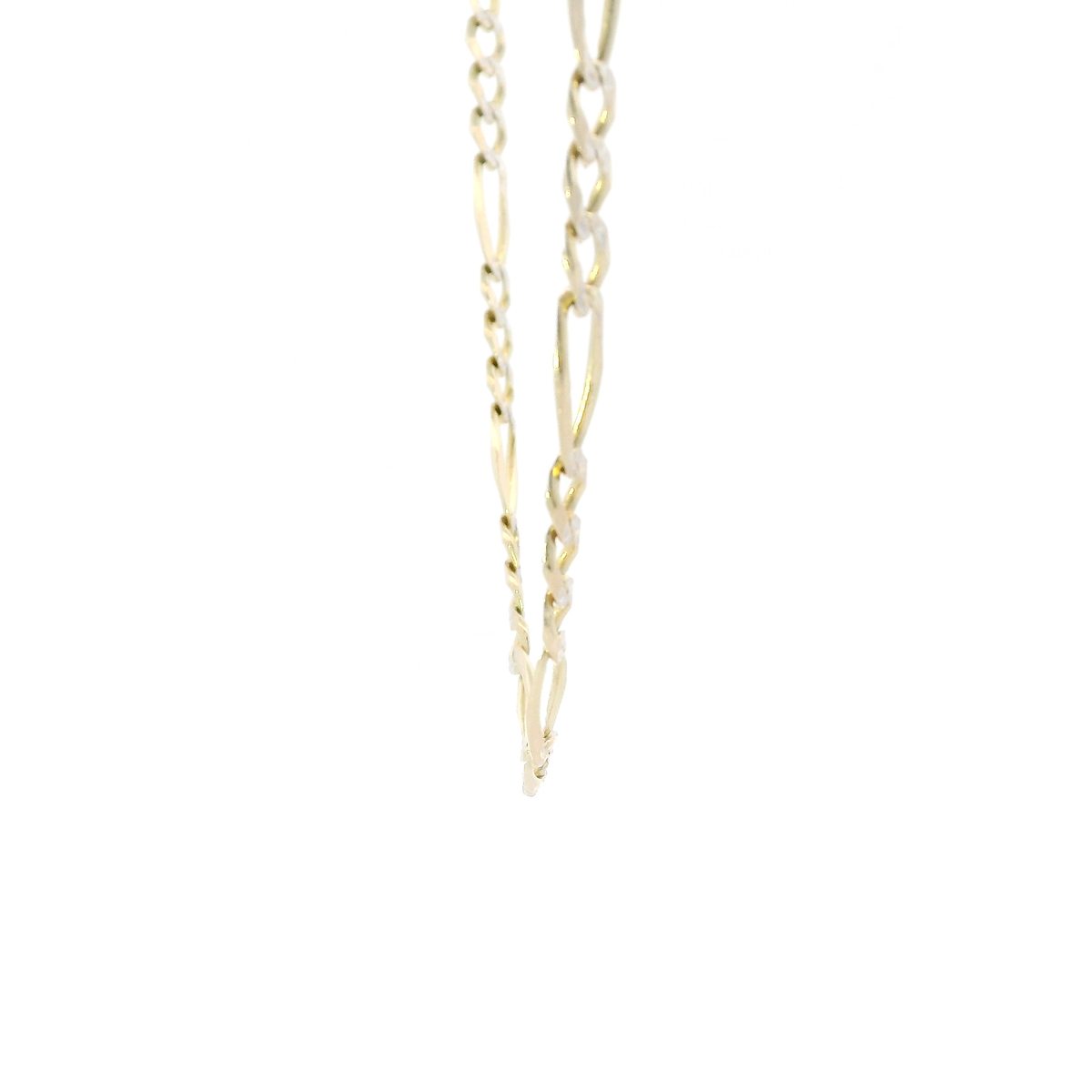14K Yellow Gold 24" Diamond Cut Figaro Chain