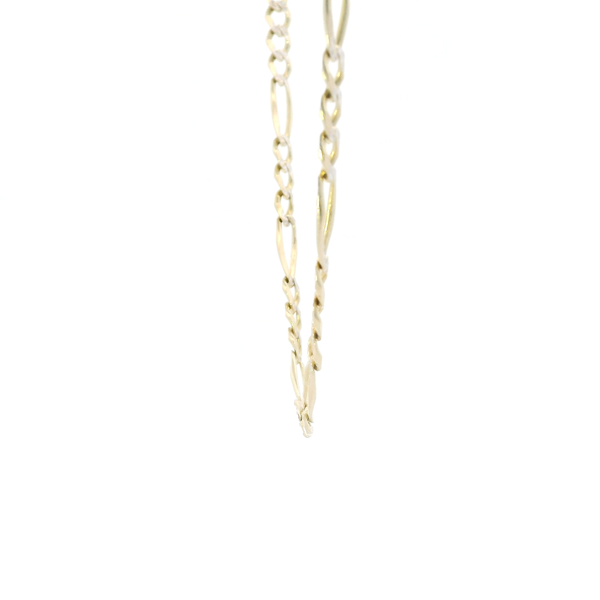 14K Yellow Gold 24" Diamond Cut Figaro Chain