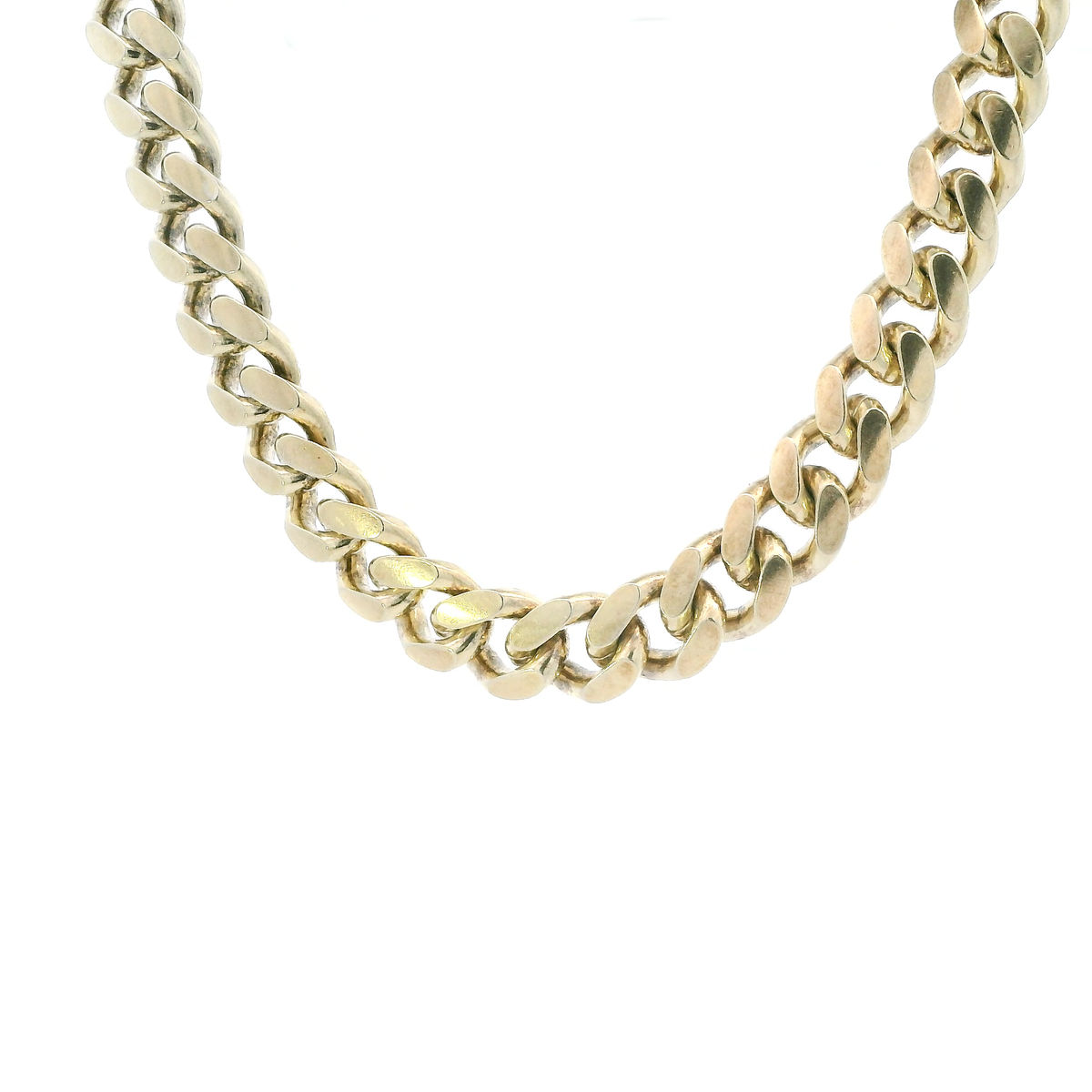 Silver 24" Diamond Cut Gold Tone Cuban Chain