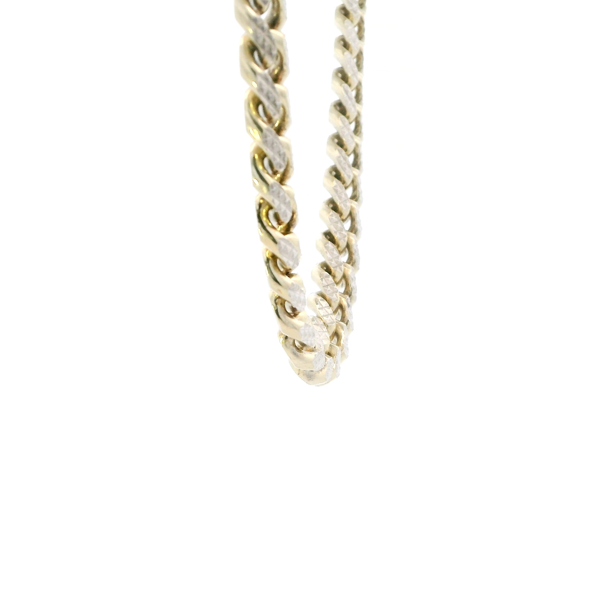 Silver 24" Diamond Cut Gold Tone Cuban Chain