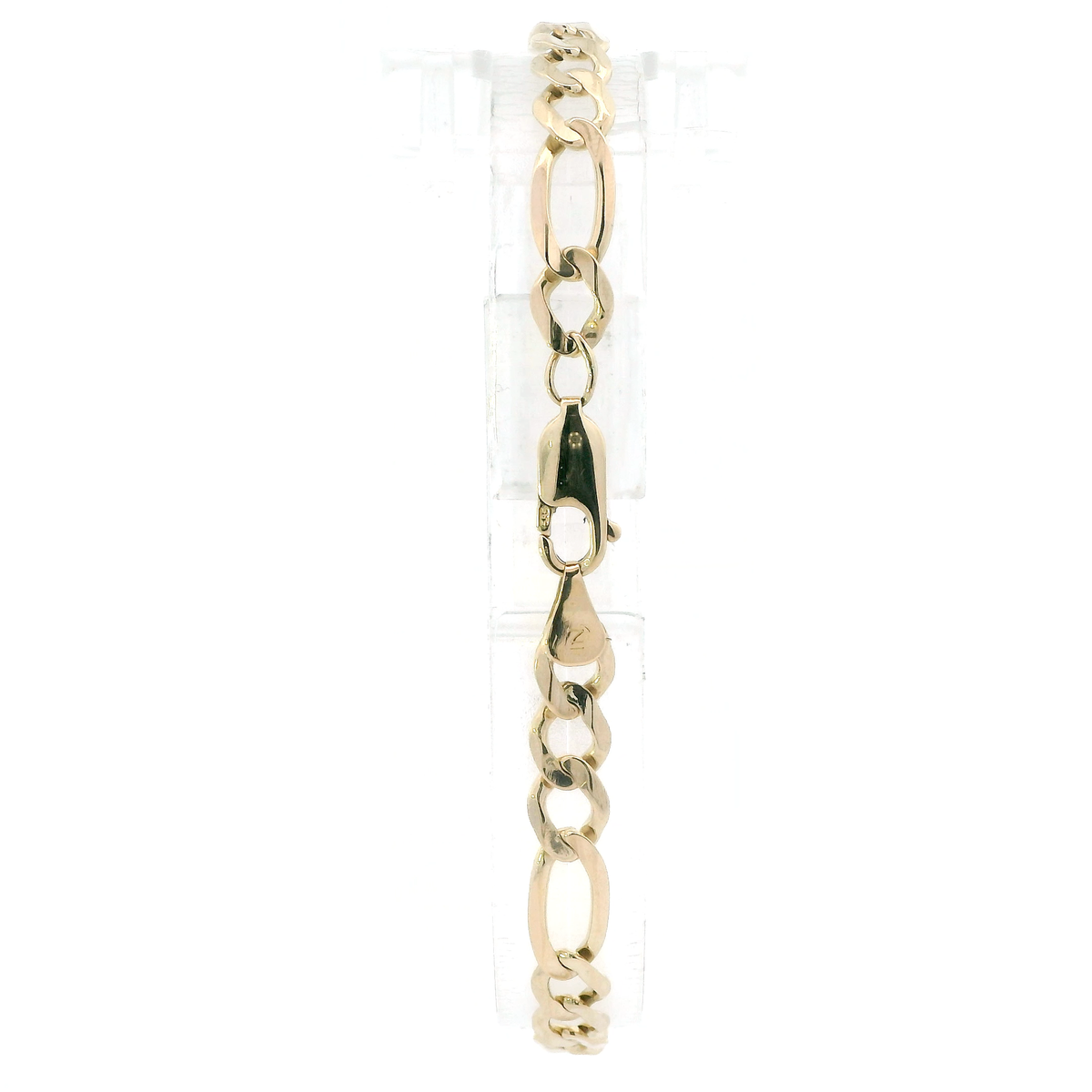 14K Yellow Gold 8.5" Semi Hollow Figaro Bracelet
