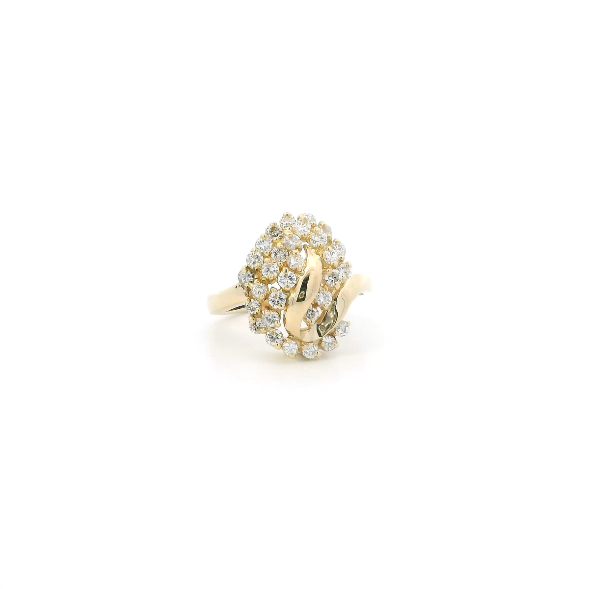 14K Yellow Gold Diamond Womens Ring - 0.89ct