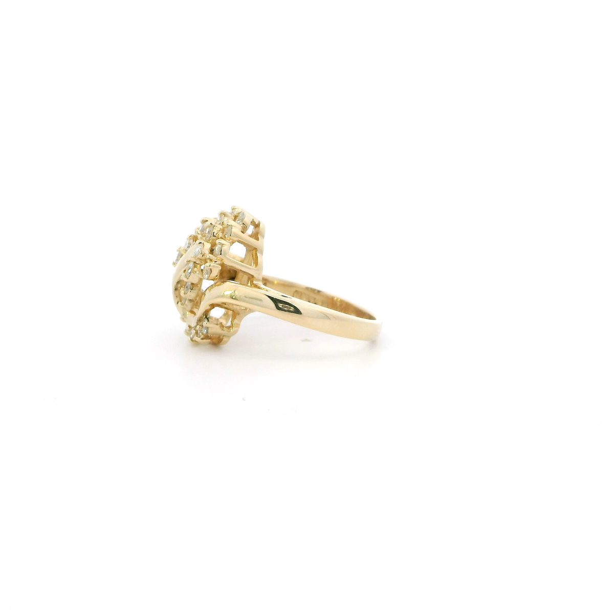 14K Yellow Gold Diamond Womens Ring - 0.89ct