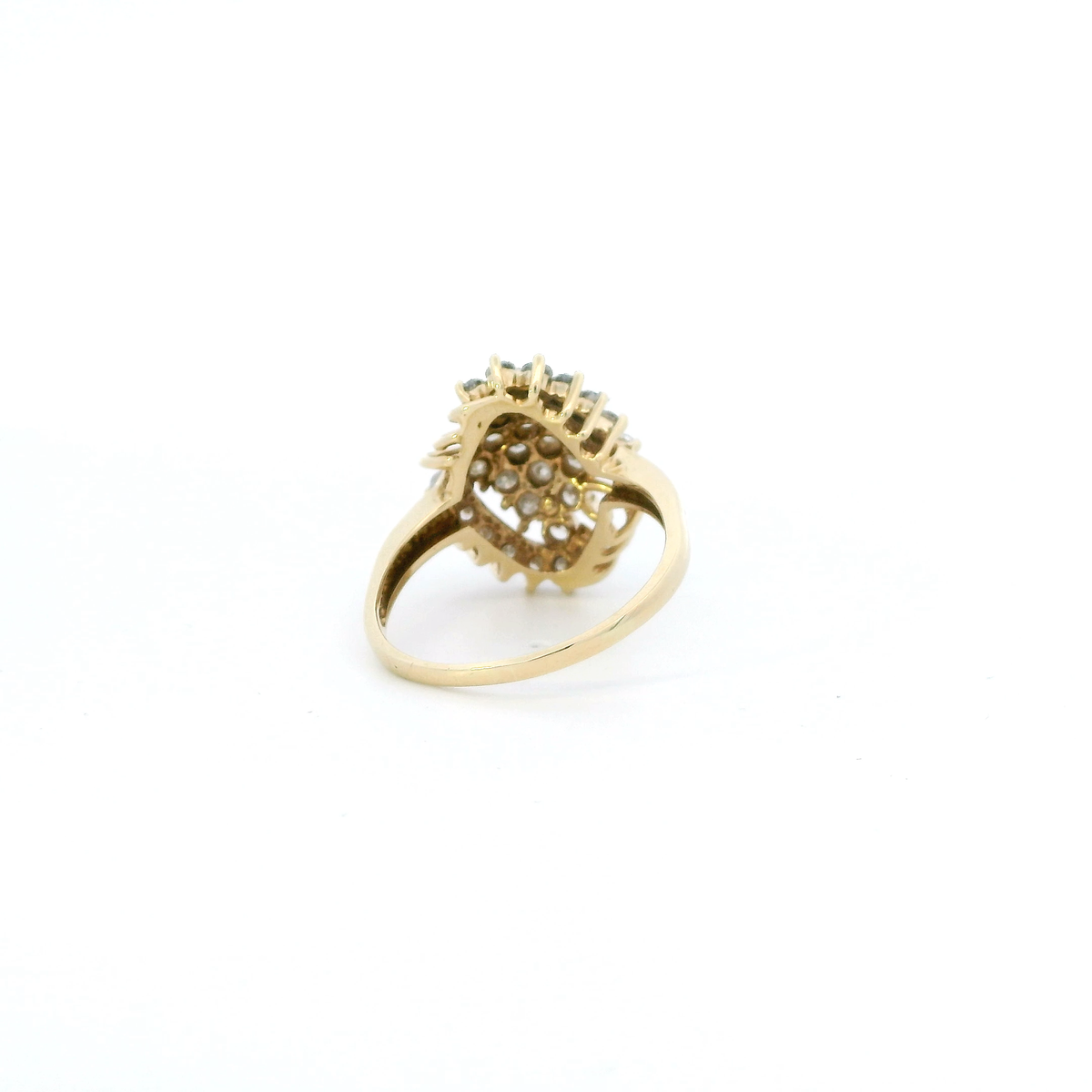 14K Yellow Gold Diamond Cluster Womens Ring - 1.68ct