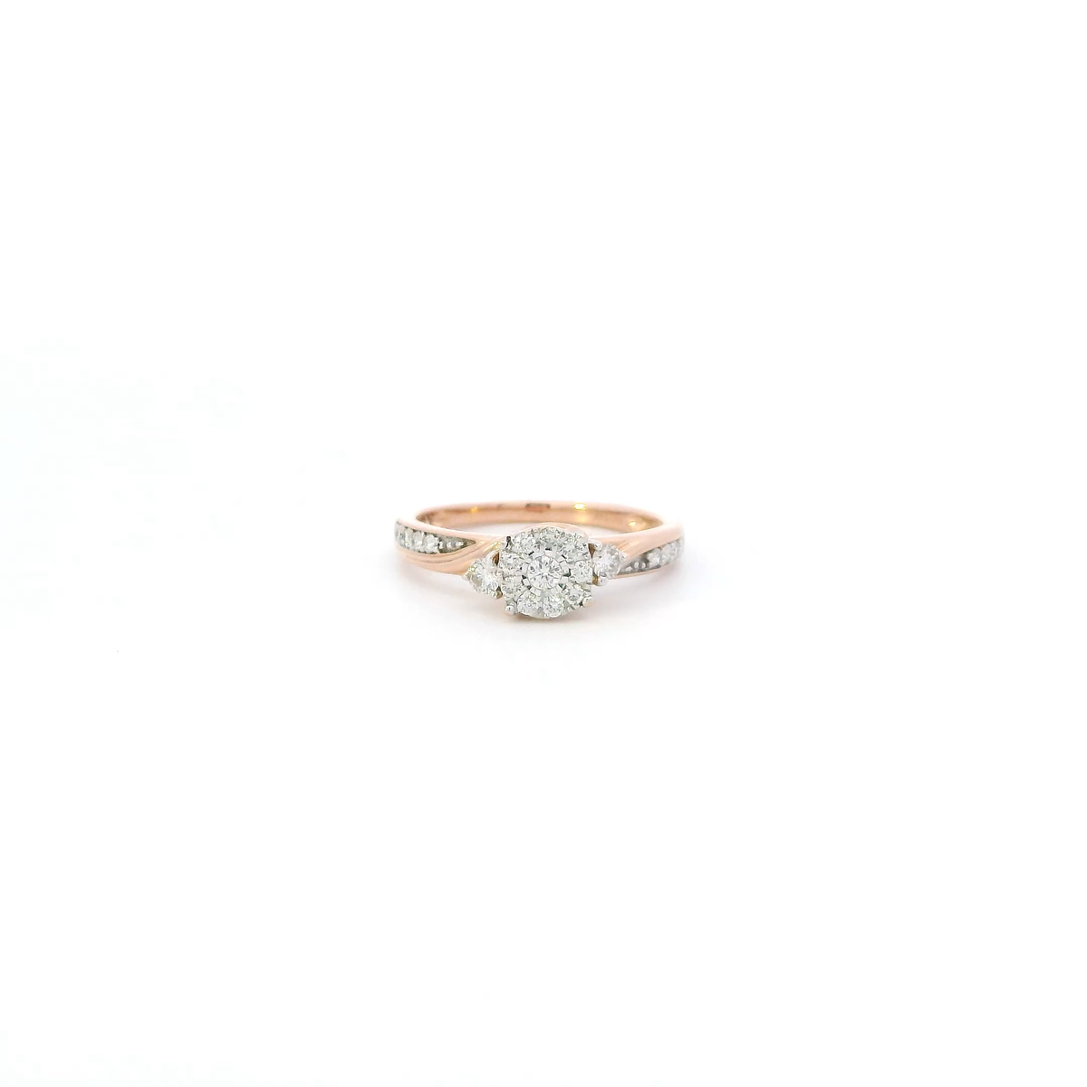 14K Rose Gold Diamond Womens Ring - 0.31ct