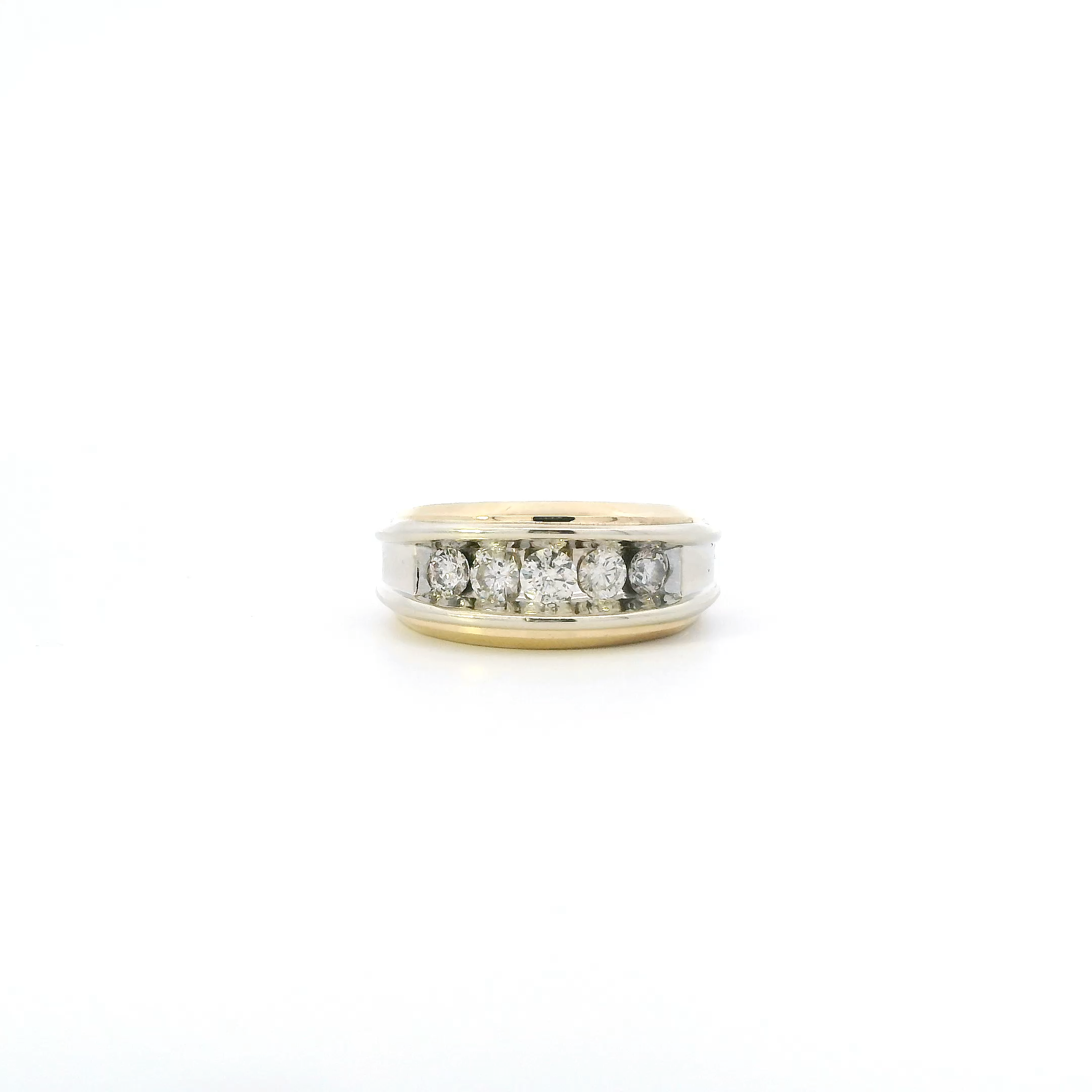 10K Yellow Gold Diamond Mens Ring - 0.81ct
