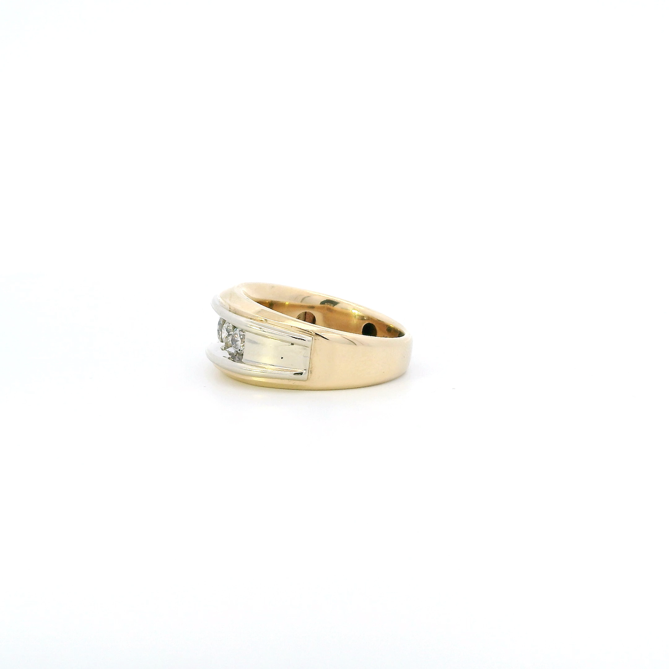 10K Yellow Gold Diamond Mens Ring - 0.81ct