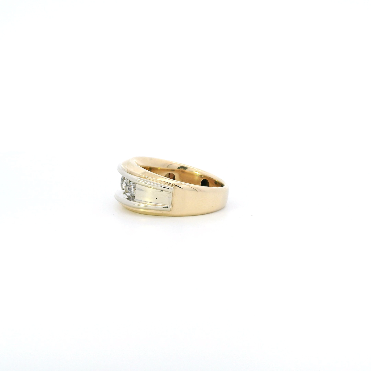 10K Yellow Gold Diamond Mens Ring - 0.81ct