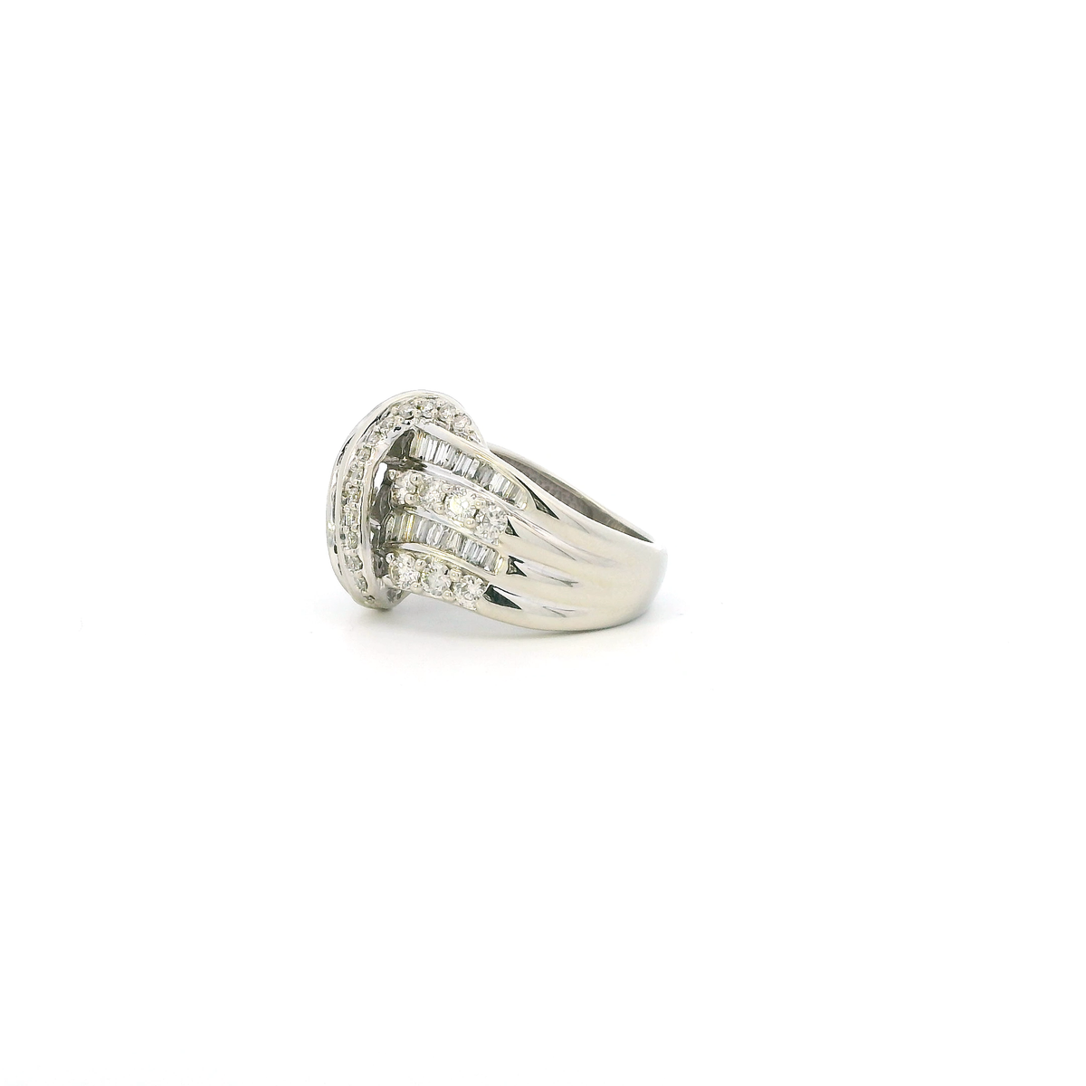 10K White Gold Diamond Womens Ring - 1.43ct