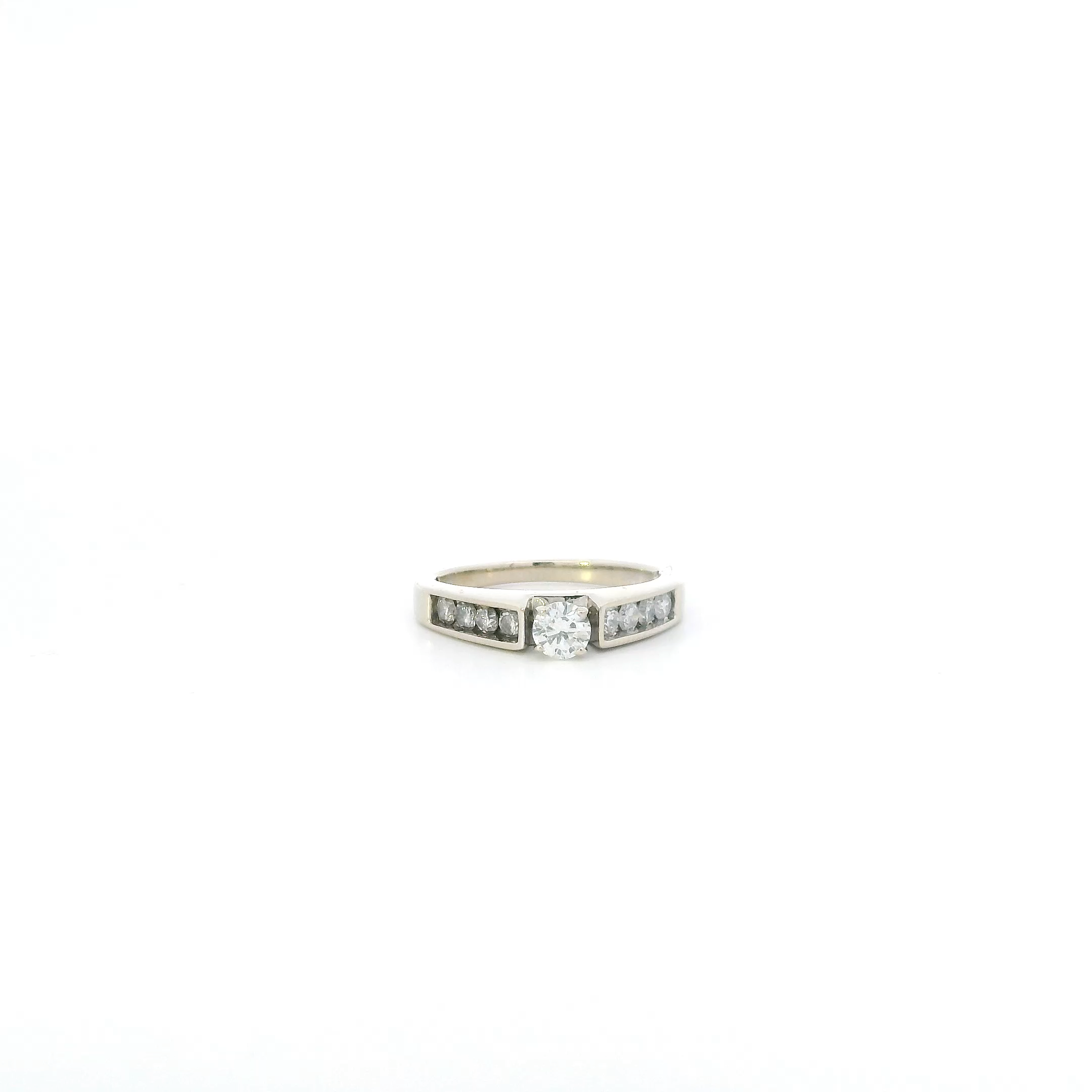 14K White Gold Diamond Womens Ring - 0.56ct