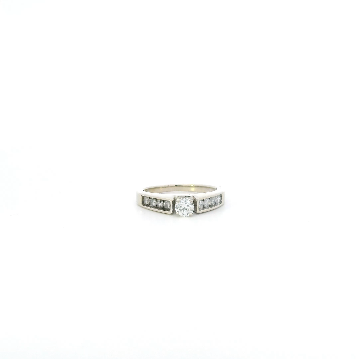 14K White Gold Diamond Womens Ring - 0.56ct