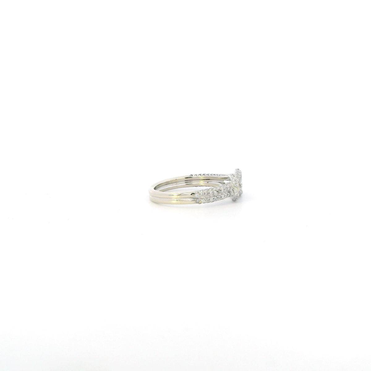 14K White Gold Diamond Knot Ring - 0.72ct