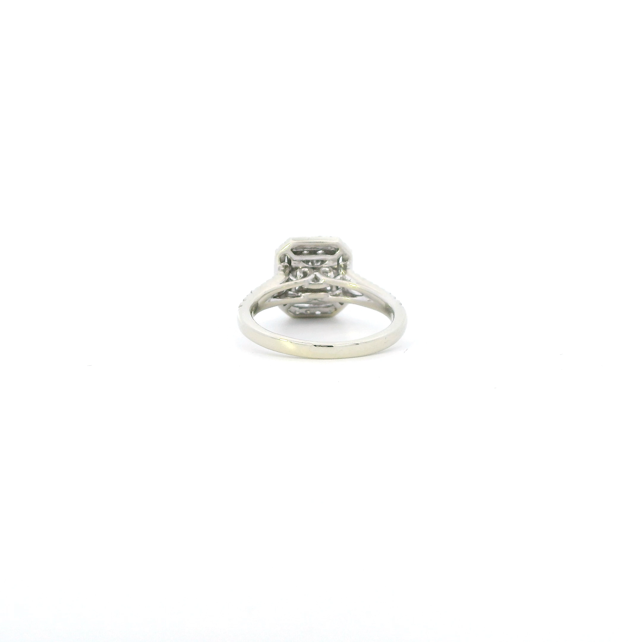 10K White Gold Square Diamond Womens Ring - 0.61ct