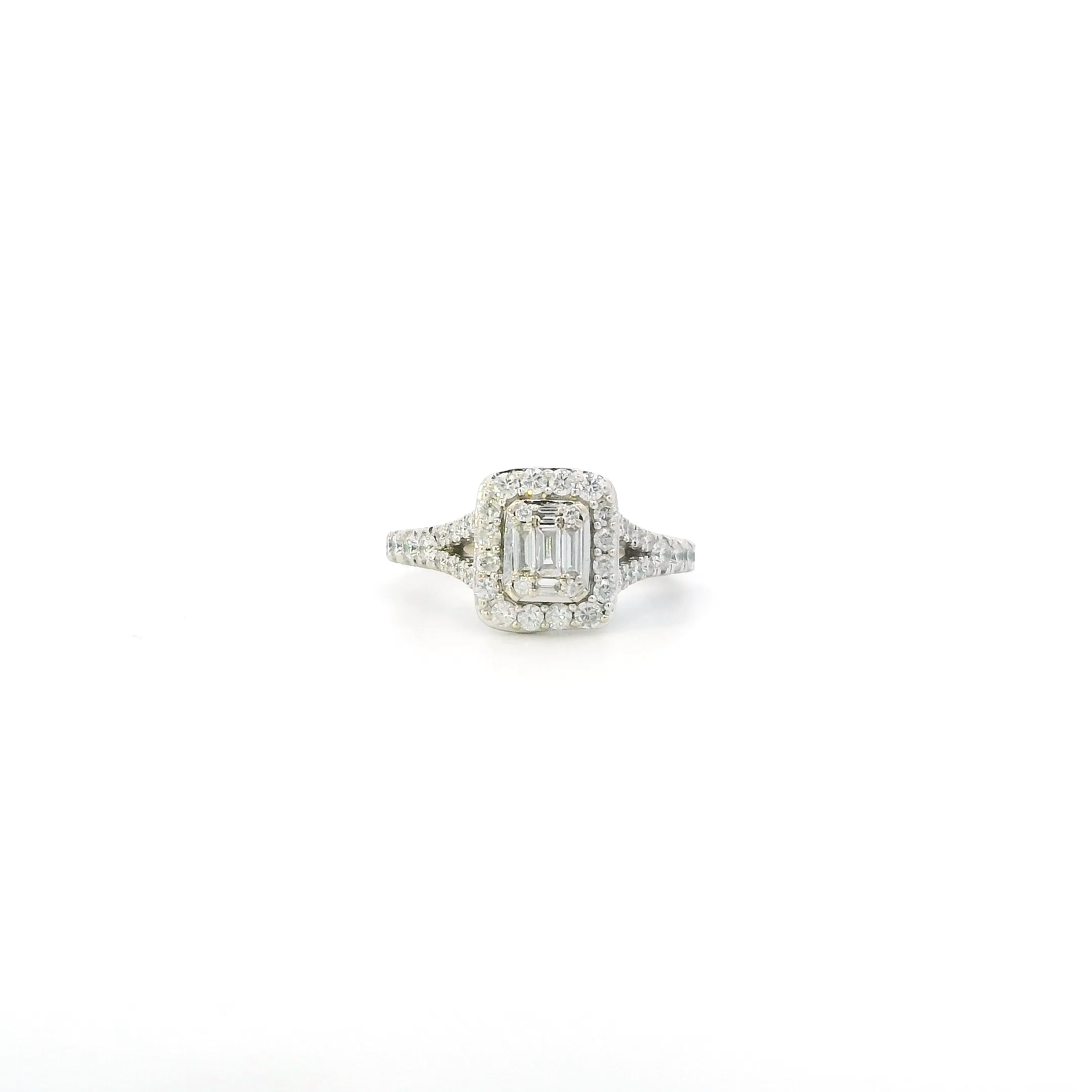 14K White Gold Diamond Womens Ring - 0.58ct