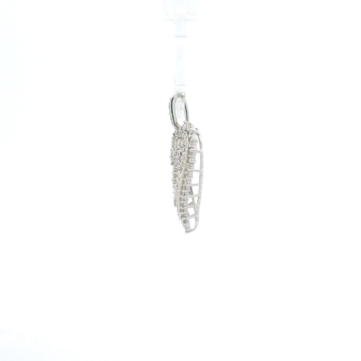 10K White Gold Heart Pendant - 0.10ct