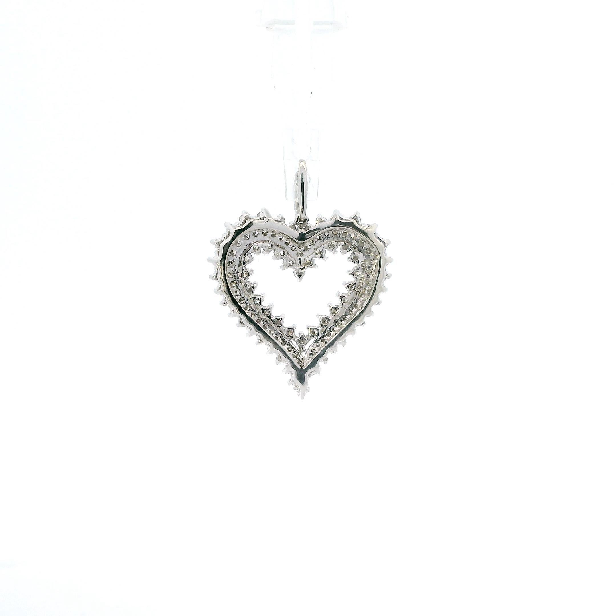 10K White Gold Heart Pendant - 0.10ct