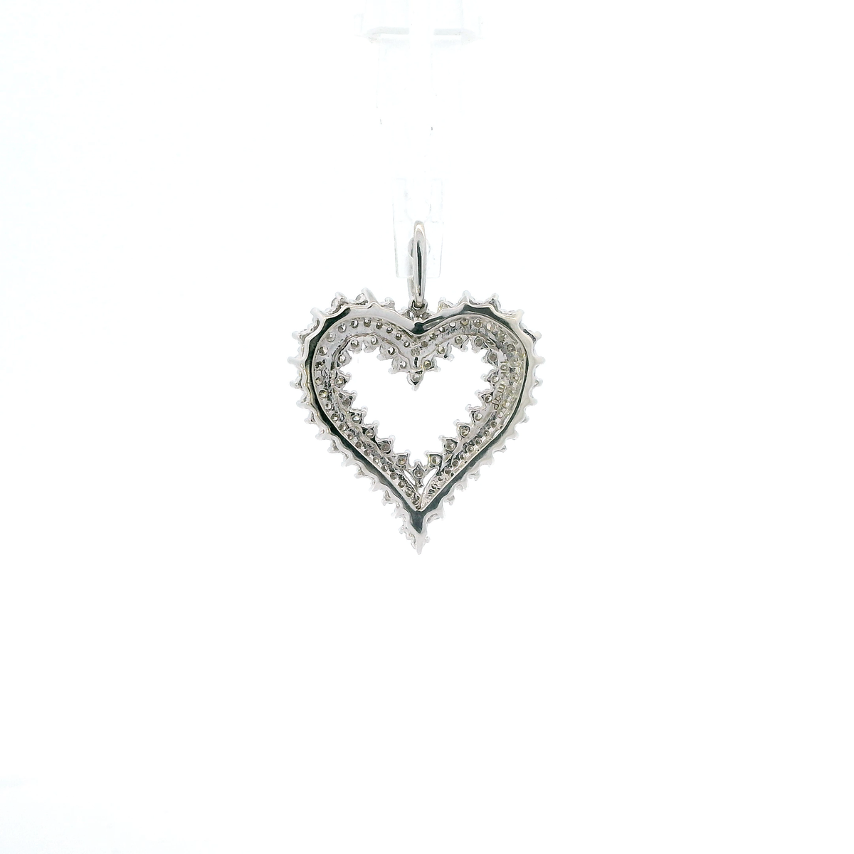 10K White Gold Heart Pendant - 0.10ct