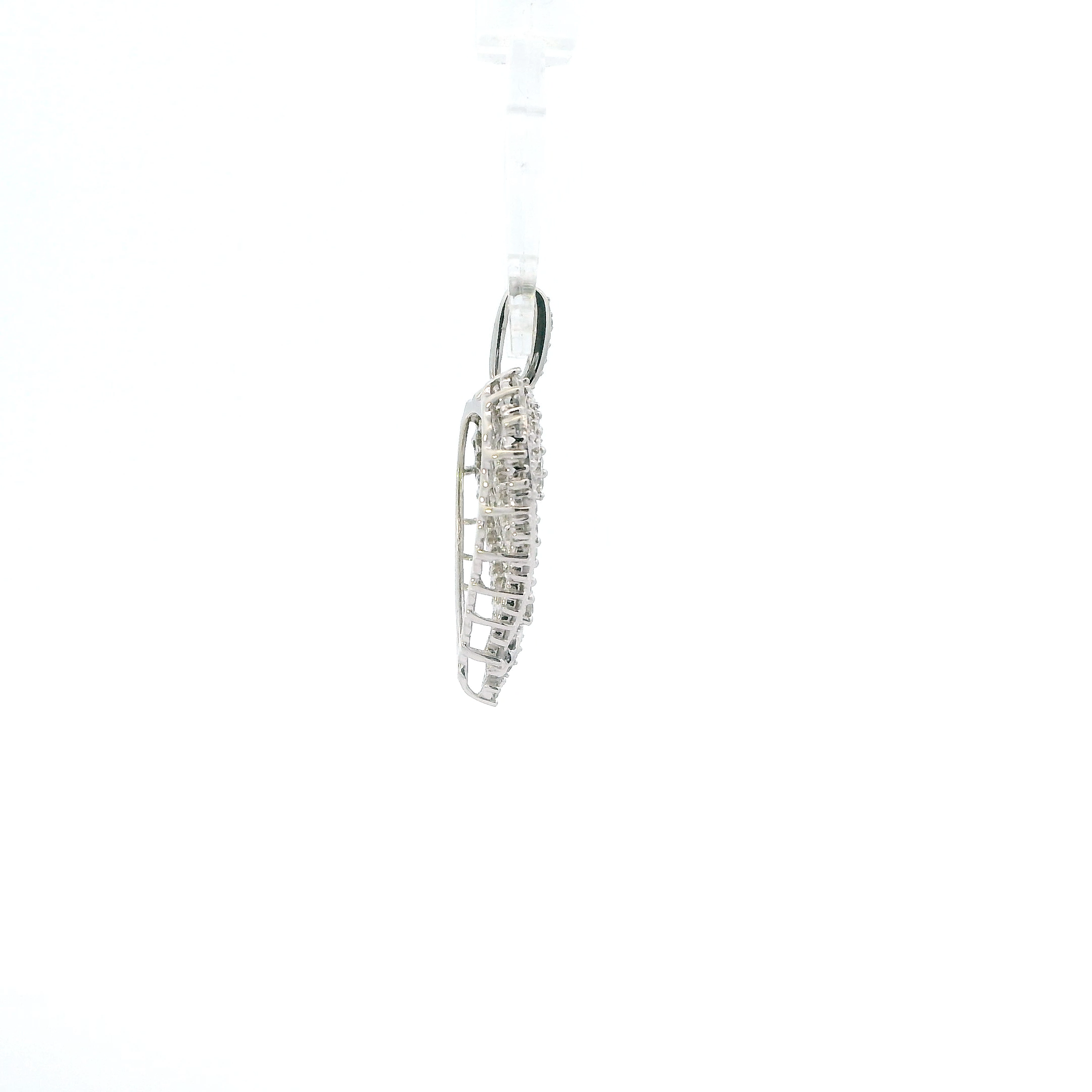 10K White Gold Heart Pendant - 0.10ct
