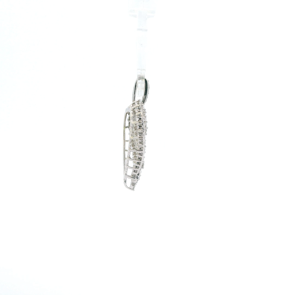 10K White Gold Heart Pendant - 0.10ct