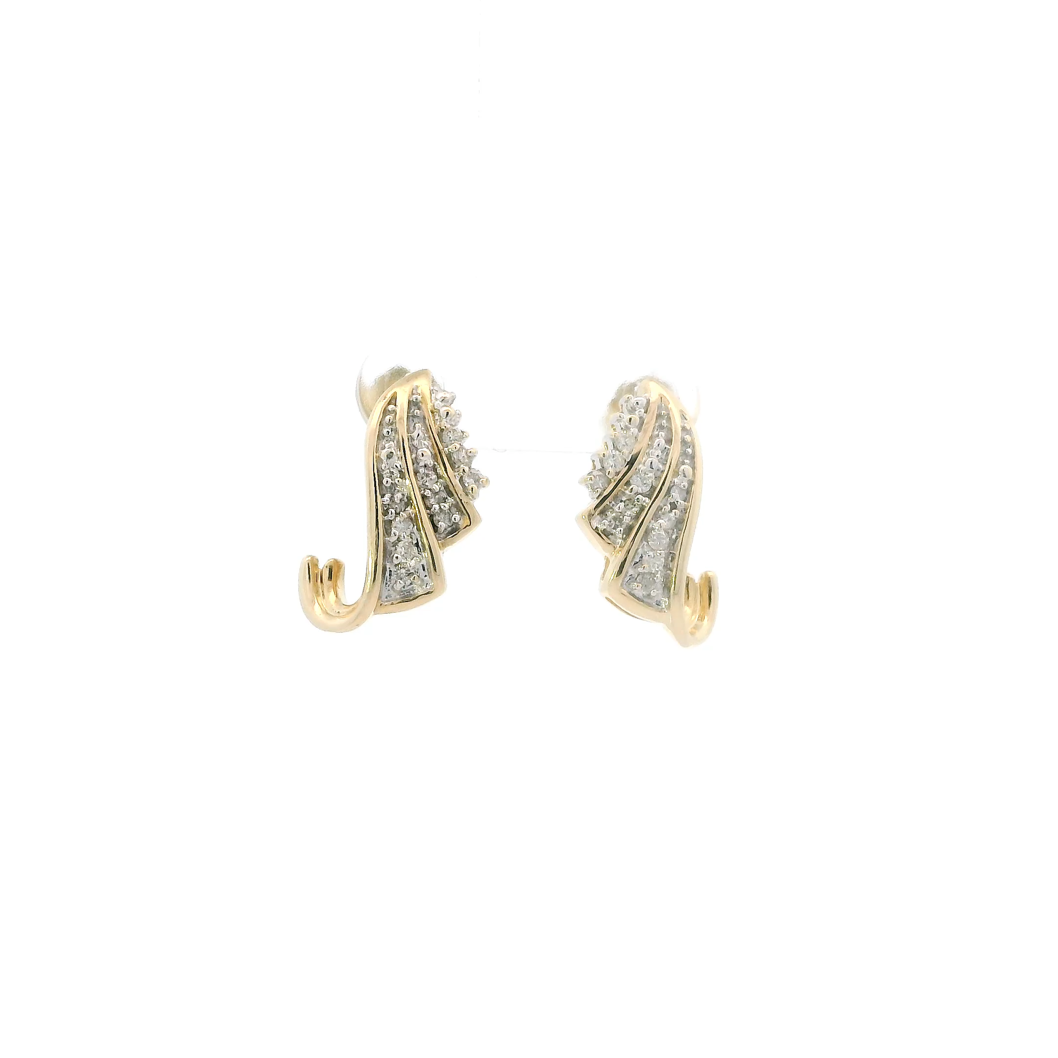 10K Yellow Gold Diamond Earrings - 0.23ct