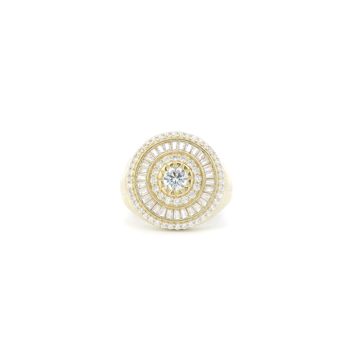 10K Yellow Gold Halo Design Rolex Mens Ring
