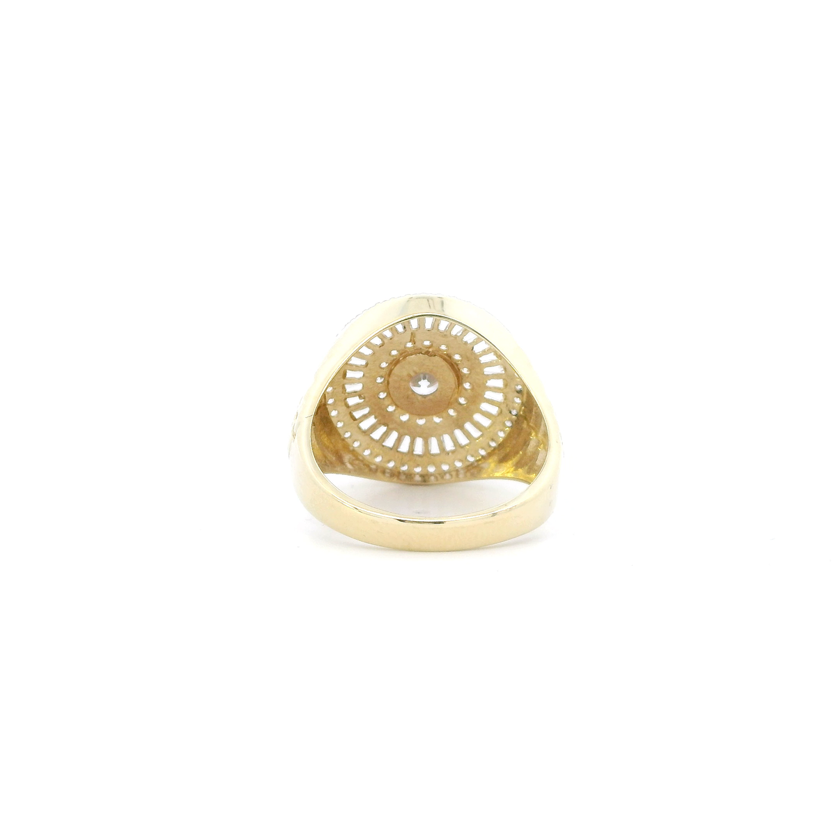 10K Yellow Gold Halo Design Rolex Mens Ring