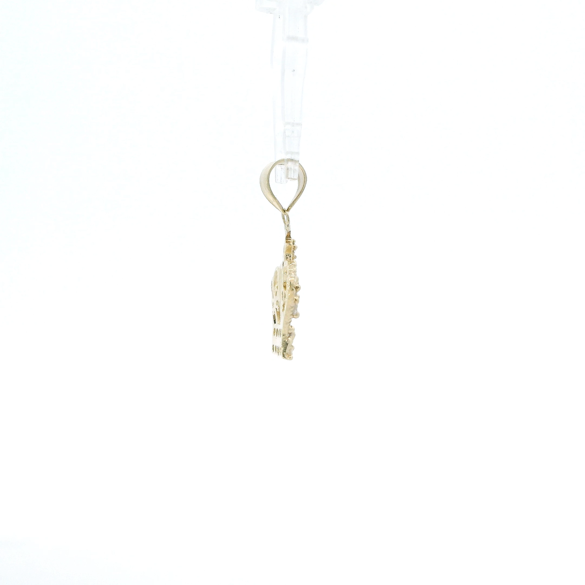 10K Yellow Gold Cz Crown Pendant