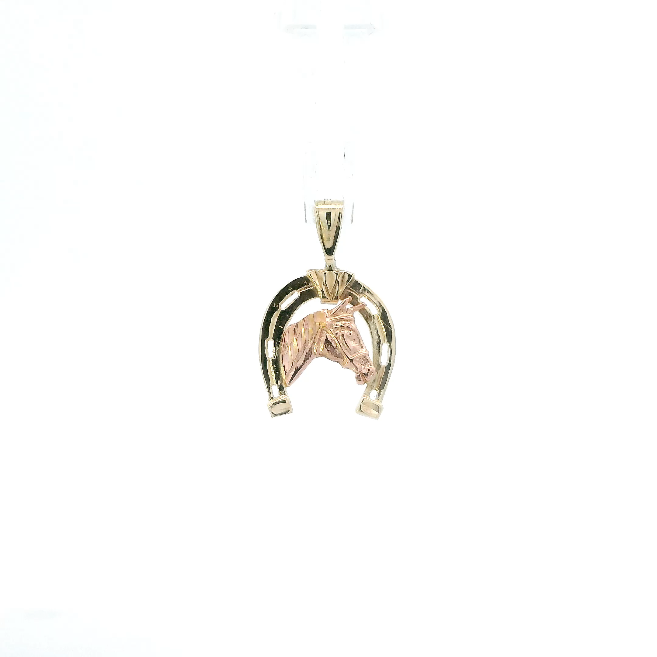 14K Yellow & Rose Gold Horseshoe Pendant