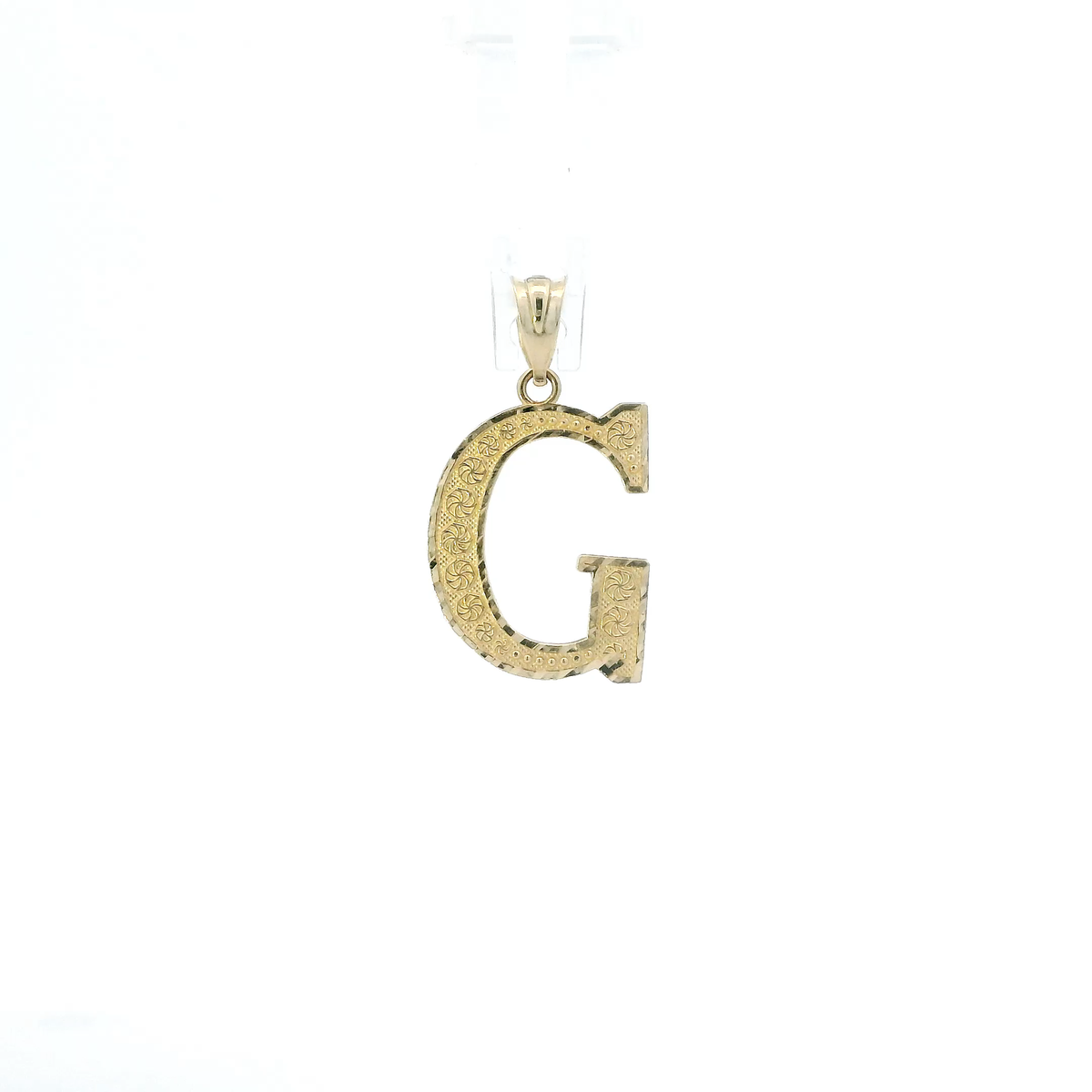 10K Yellow Gold Diamond Cut Letter "G" Pendant