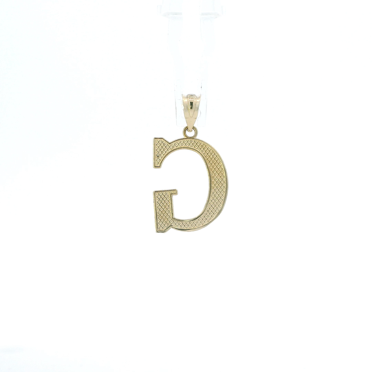 10K Yellow Gold Diamond Cut Letter "G" Pendant