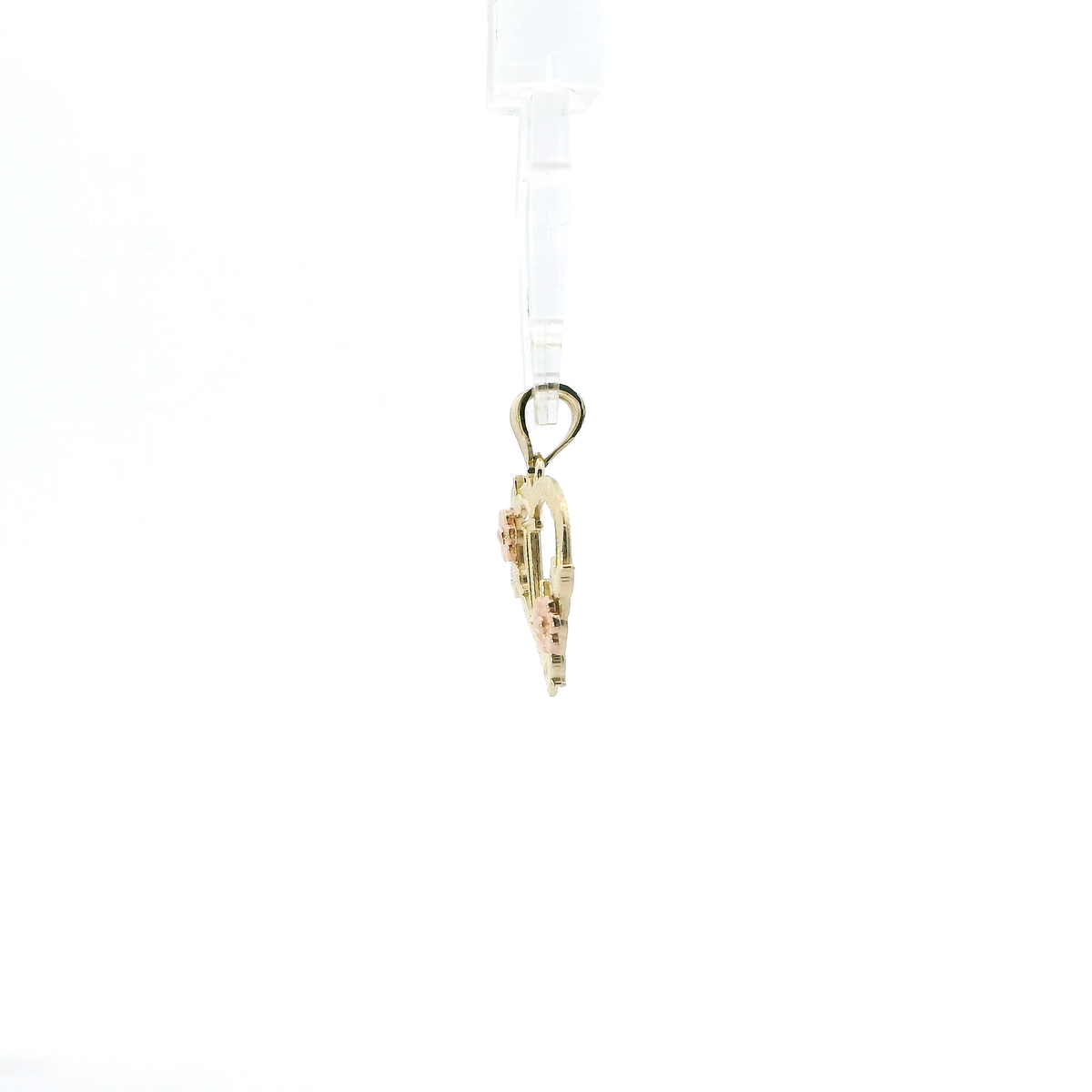 10K Yellow & Rose Gold Letter "L" Heart Pendant