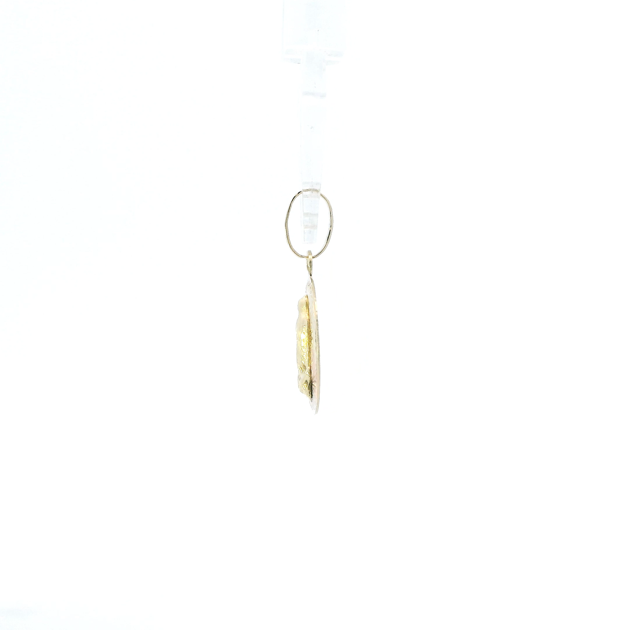 14K Tri Color Gold Diamond Cut Religious Pendant