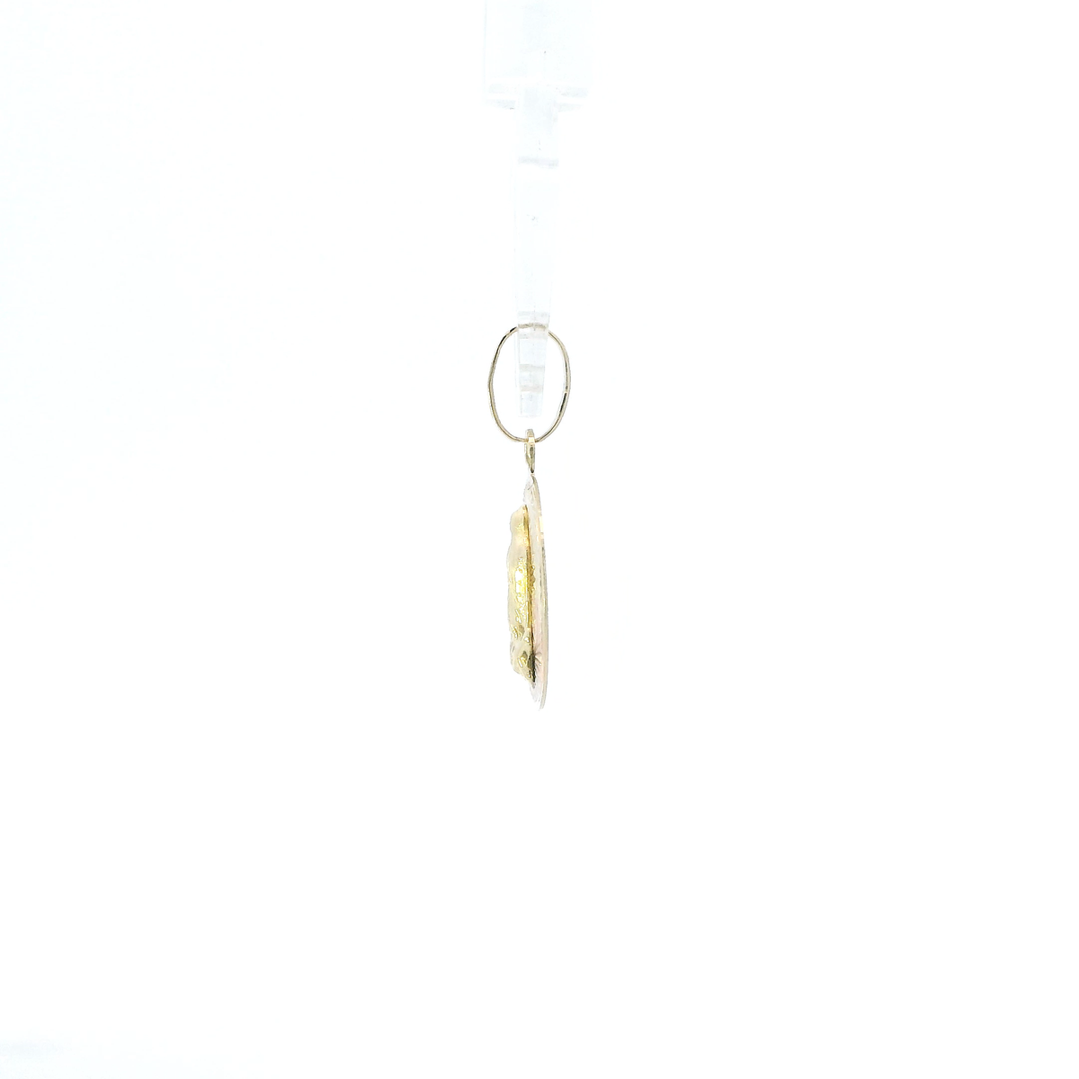14K Tri Color Gold Diamond Cut Religious Pendant