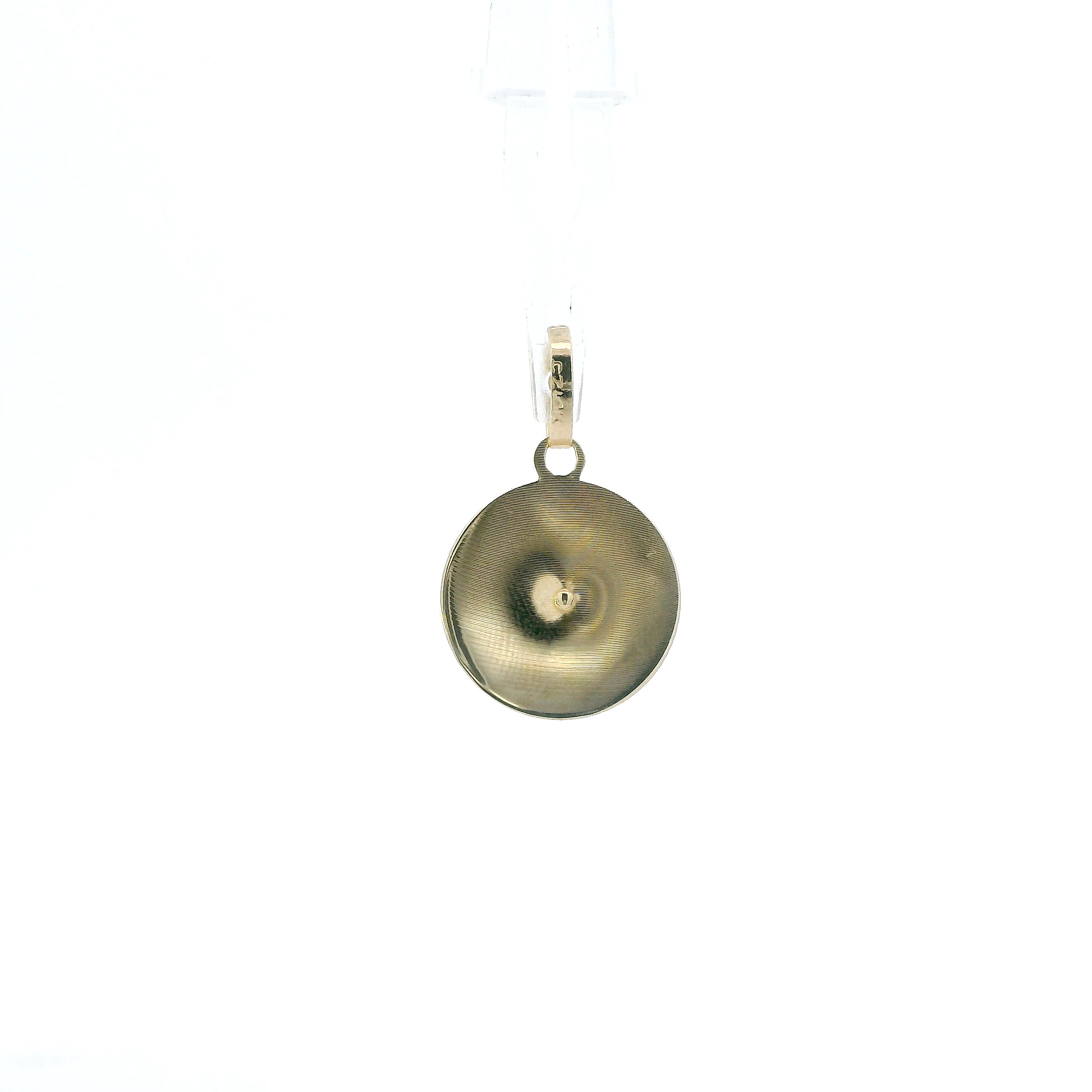 14K Tri Color Gold Diamond Cut Religious Pendant