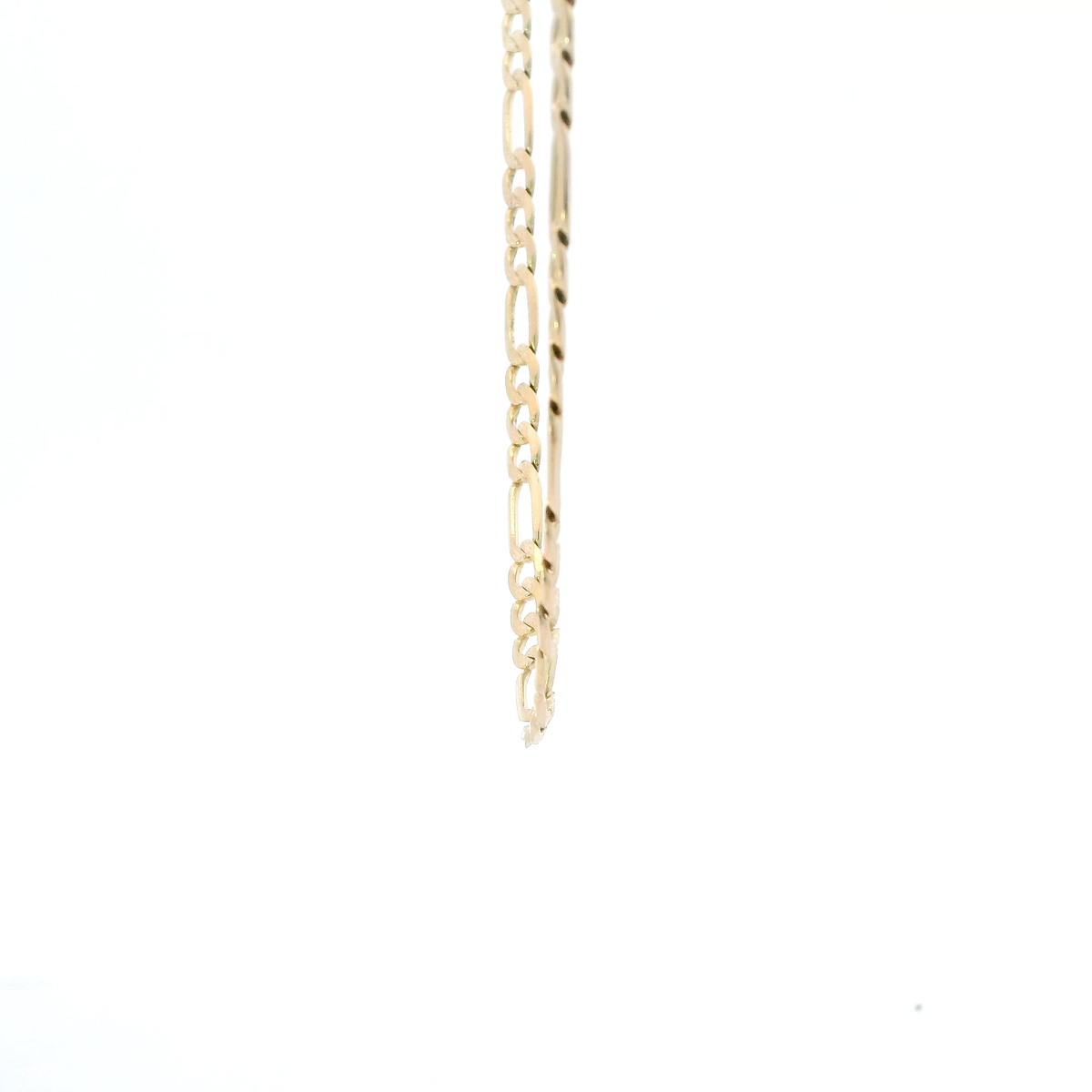 14K Yellow Gold 22" Diamond Cut Figaro Chain