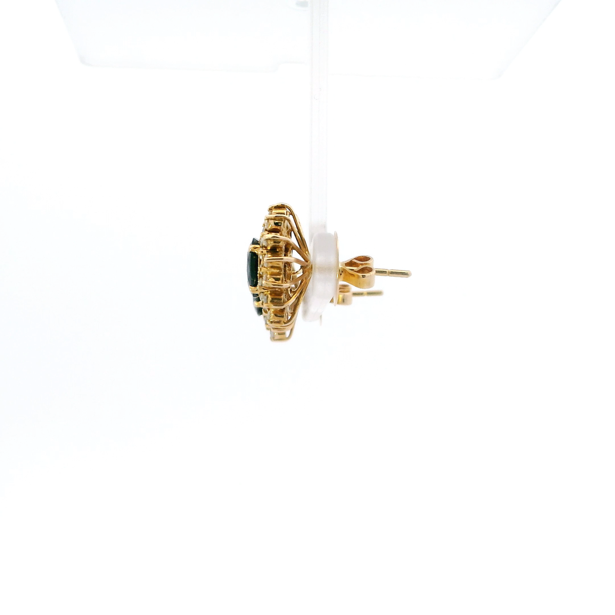 14K Yellow Gold Sapphire & Diamond Womens Earrings - 0.46ct