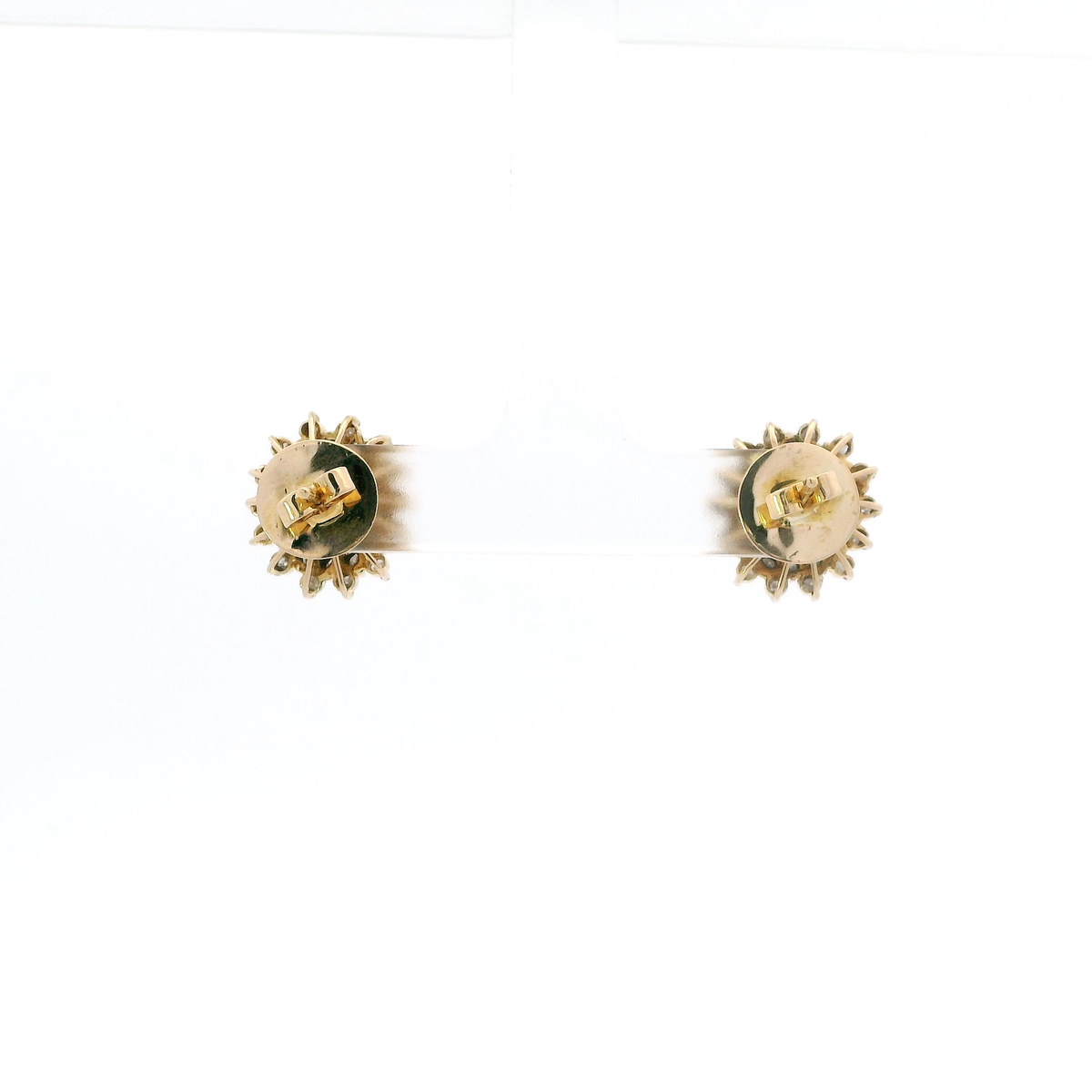 14K Yellow Gold Sapphire & Diamond Womens Earrings - 0.46ct